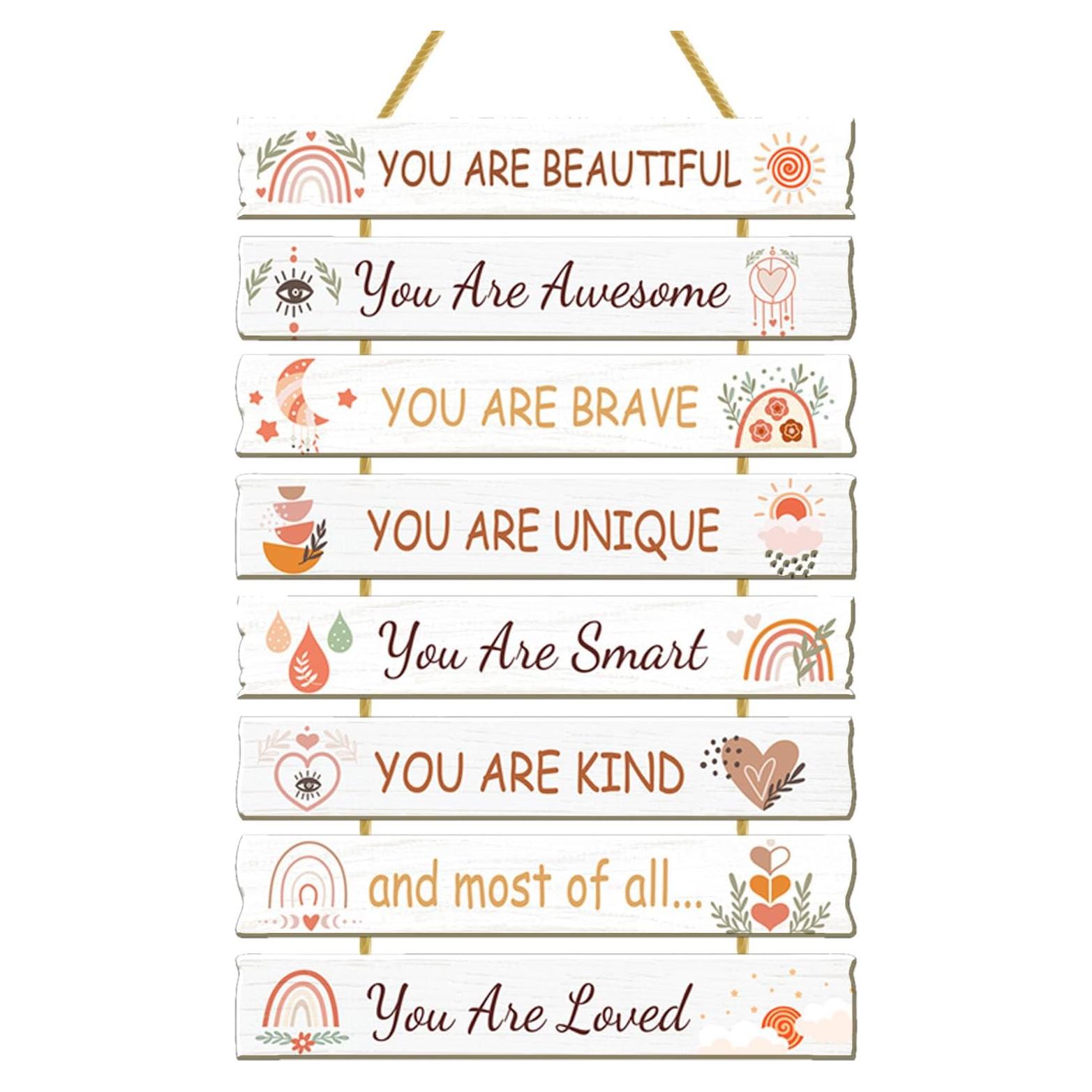 Decoración de Pared Boho Rutiyoka para Niñas - 8 Piezas MDF