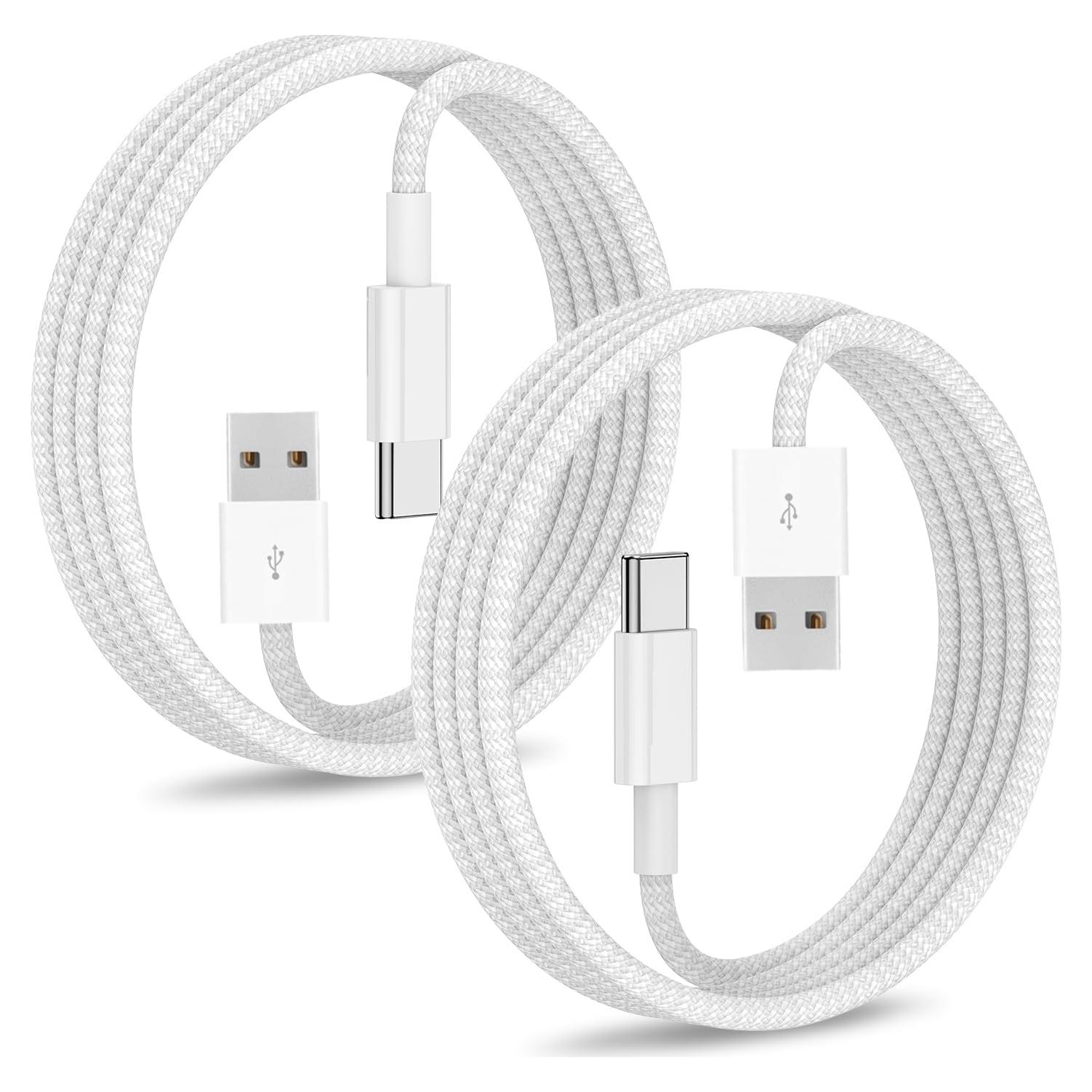 Paquete de 2 Cables USB-A a USB-C 0.91 m Hefaao Carga Rápida