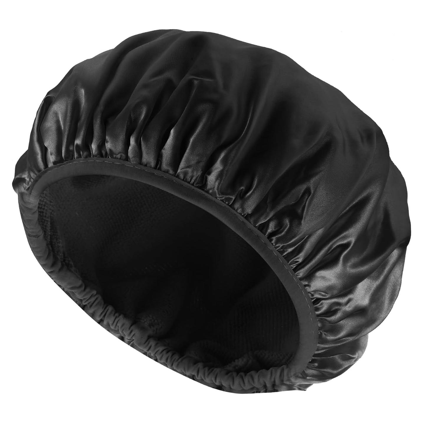 Gorro de Ducha Reutilizable Abeillo Triple Capa Impermeable Negro