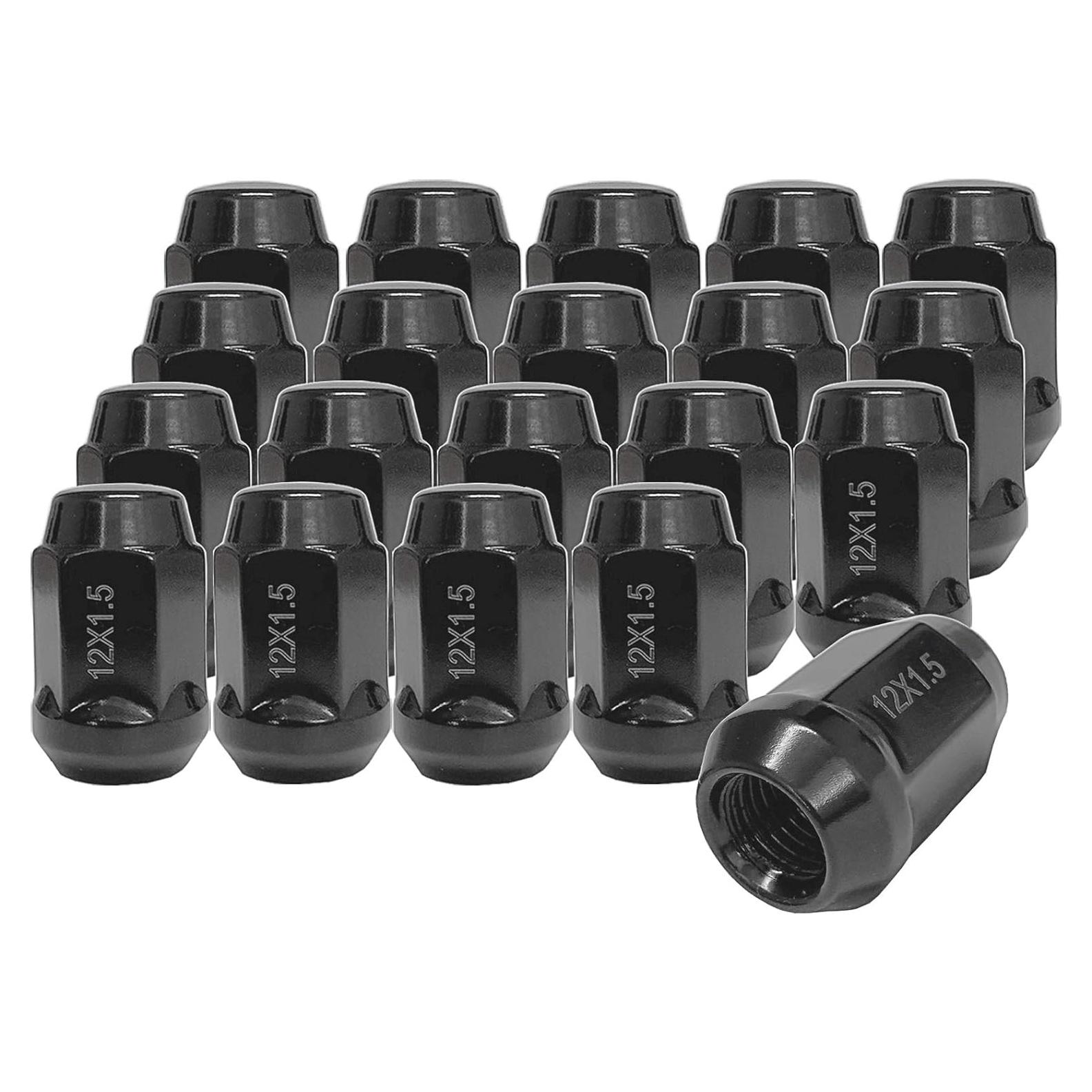 Tuercas de Rueda NPAUTO Negras M12x1.5 Acorn 20 Piezas