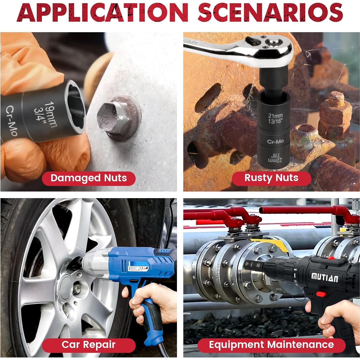 Juego de Herramientas de Extracción de Tuercas QIFITOOL 7 Piezas