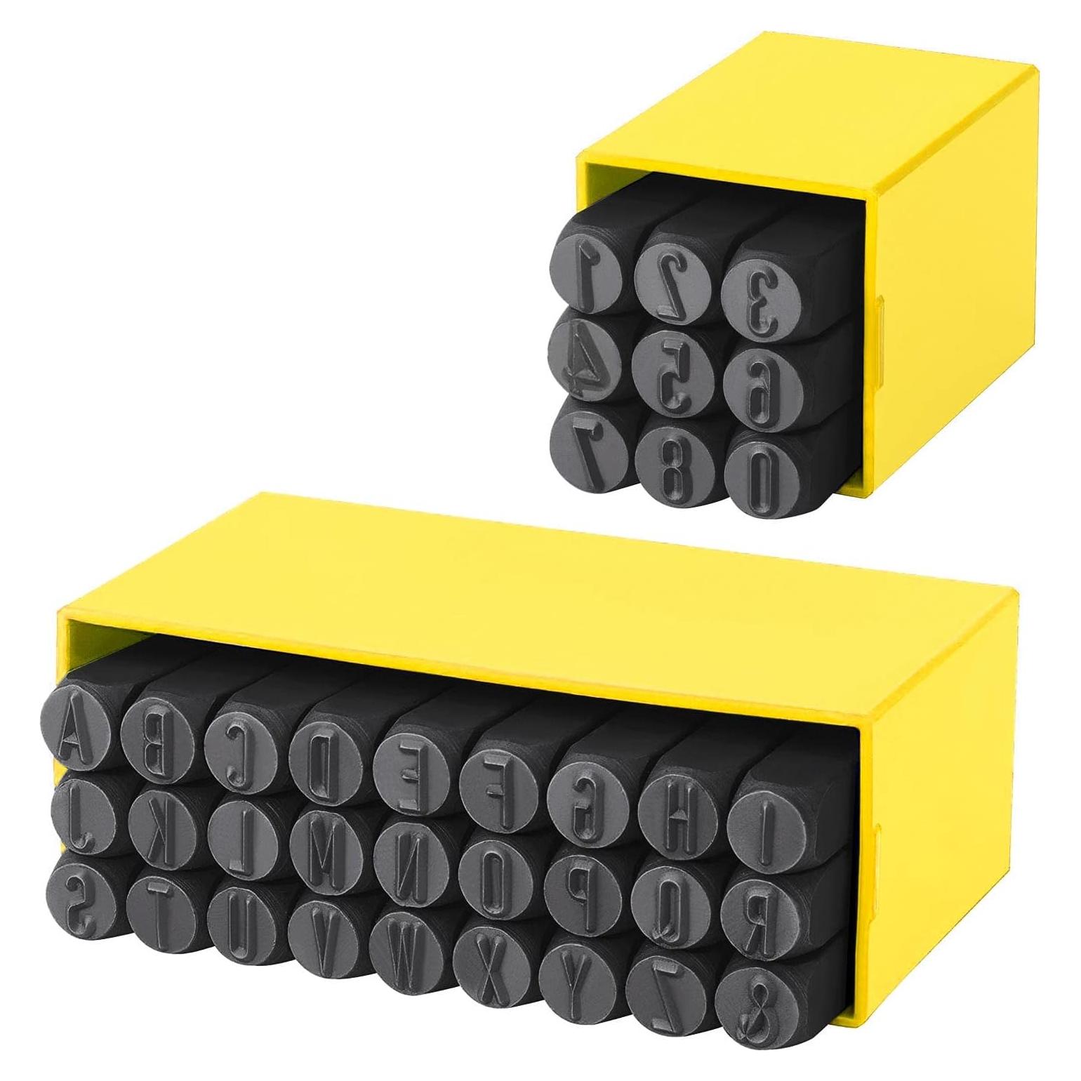 Juego de Sellos de Números y Letras FOCMKEAS 36 PCS 3mm