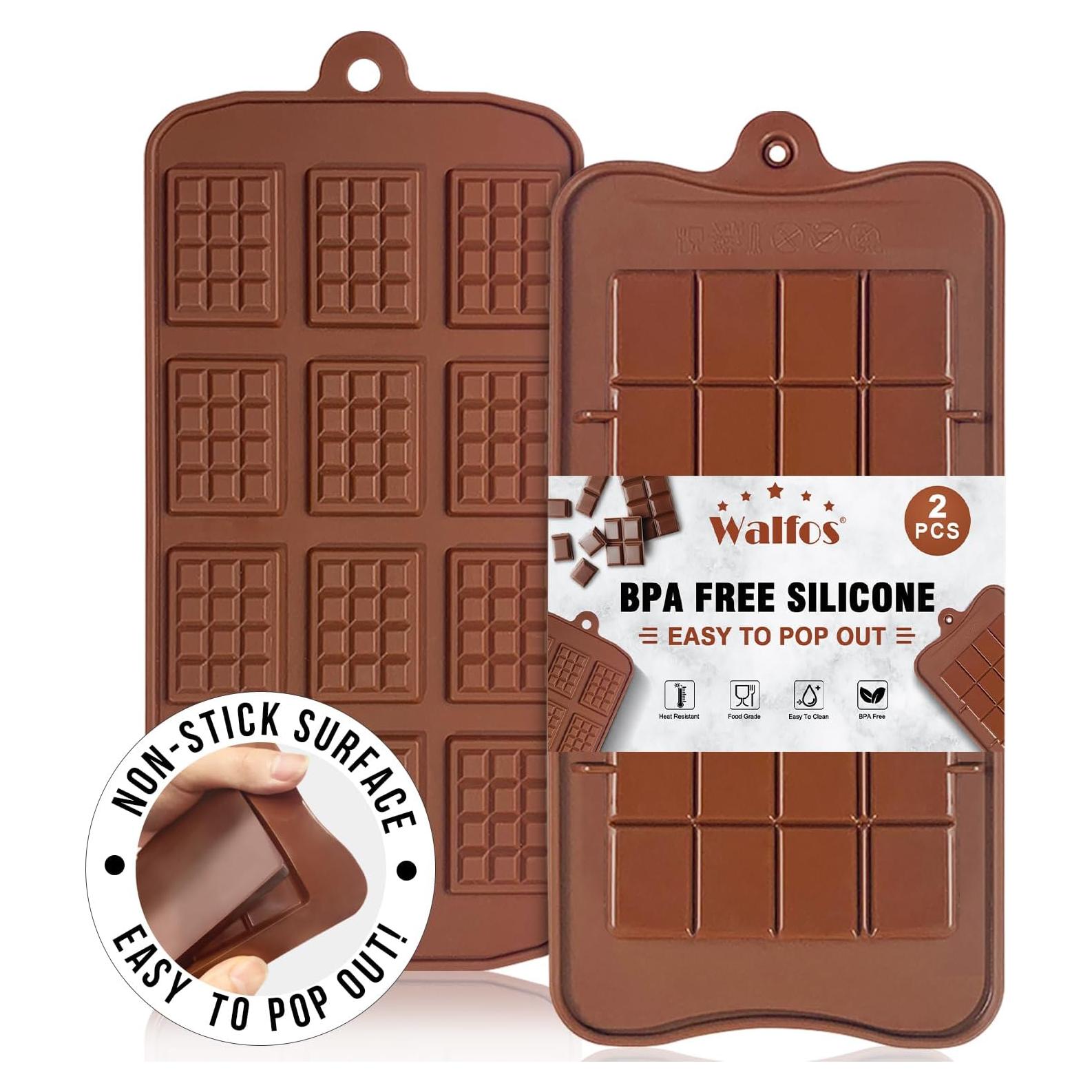 Moldes de Chocolate de Silicona Walfos - 2 Piezas Antiadherentes