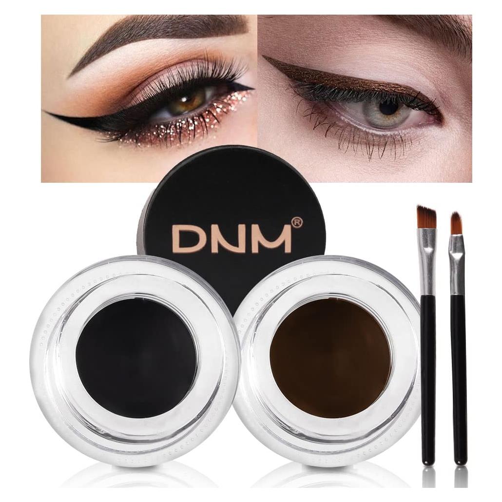 Delineador de Gel Impermeable 2 en 1 evpct Negro y Marrón