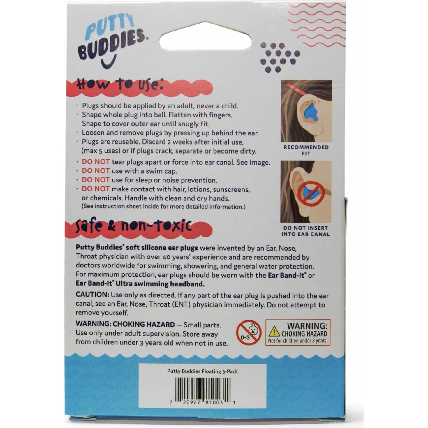 Tapones para Oídos Putty Buddies Earvolution - Silicona Flotante