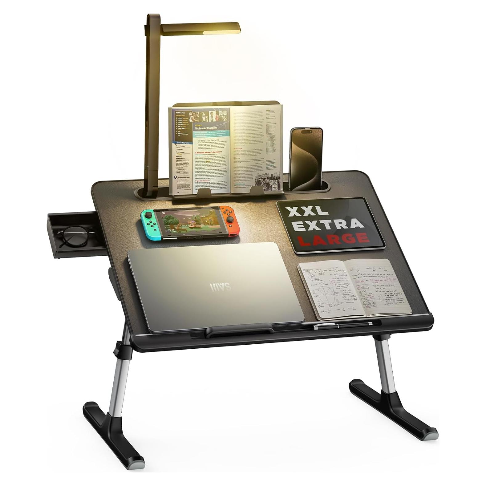 Mesa Plegable para Cama SAIJI con Luz LED Ajustable XXL