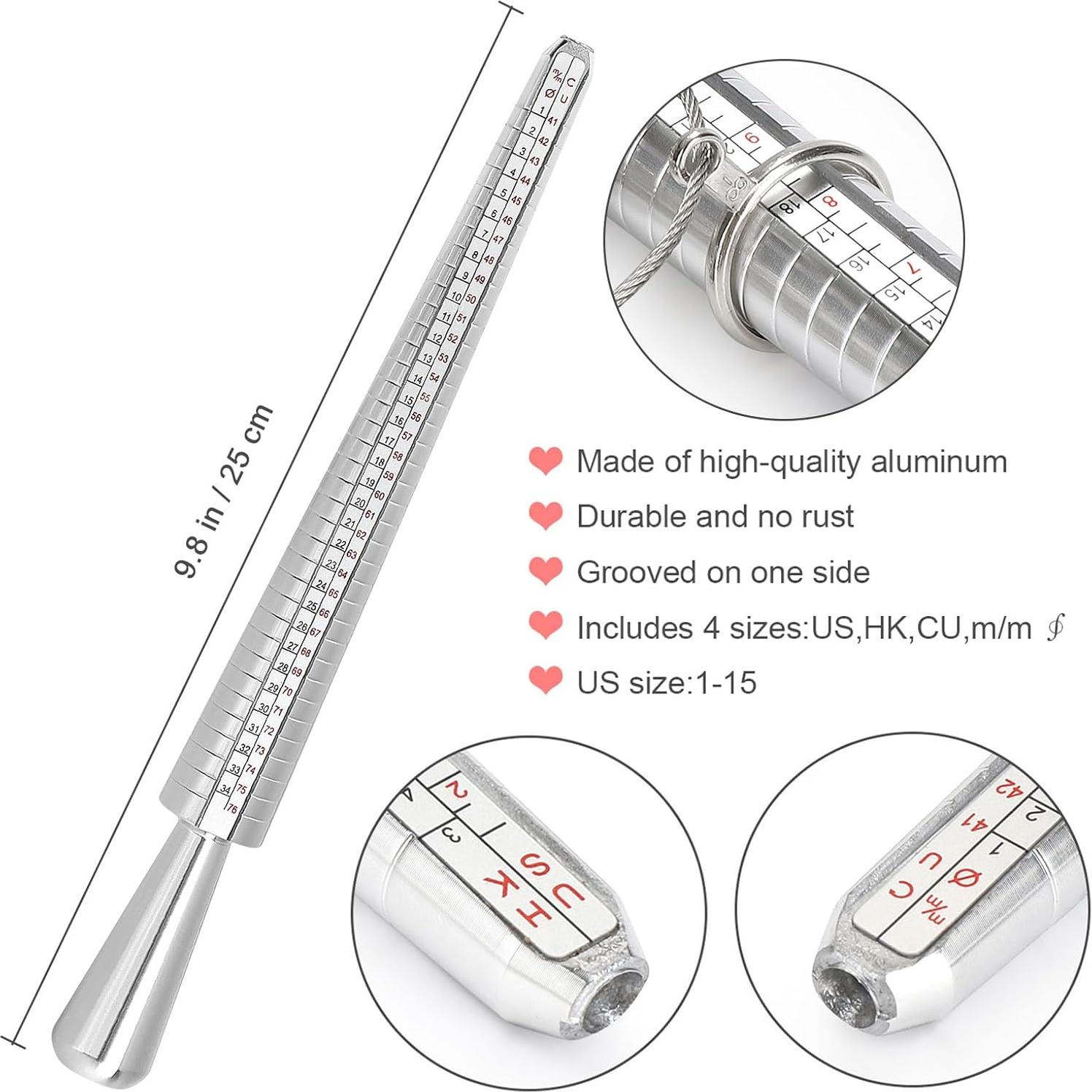 Kit de Medición de Anillos Accmor con Mandril y Calibrador