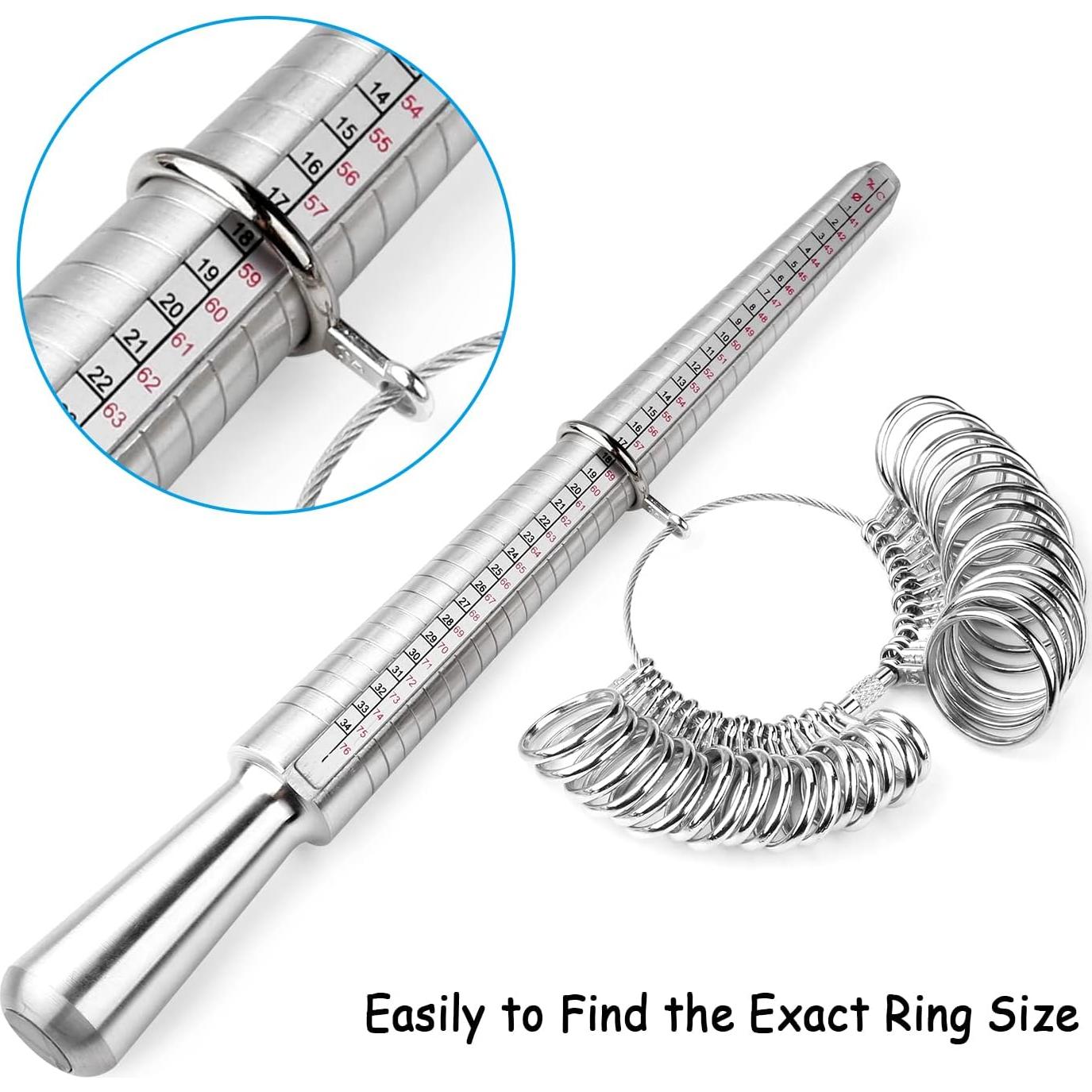Kit de Medición de Anillos Accmor con Mandril y Calibrador