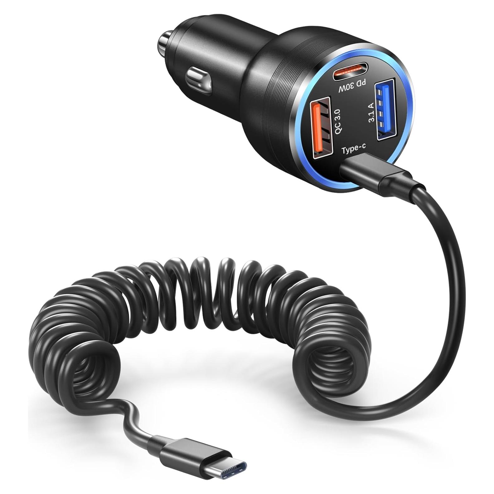 Cargador de coche Bangfun 65W 4 puertos USB-C y USB-A