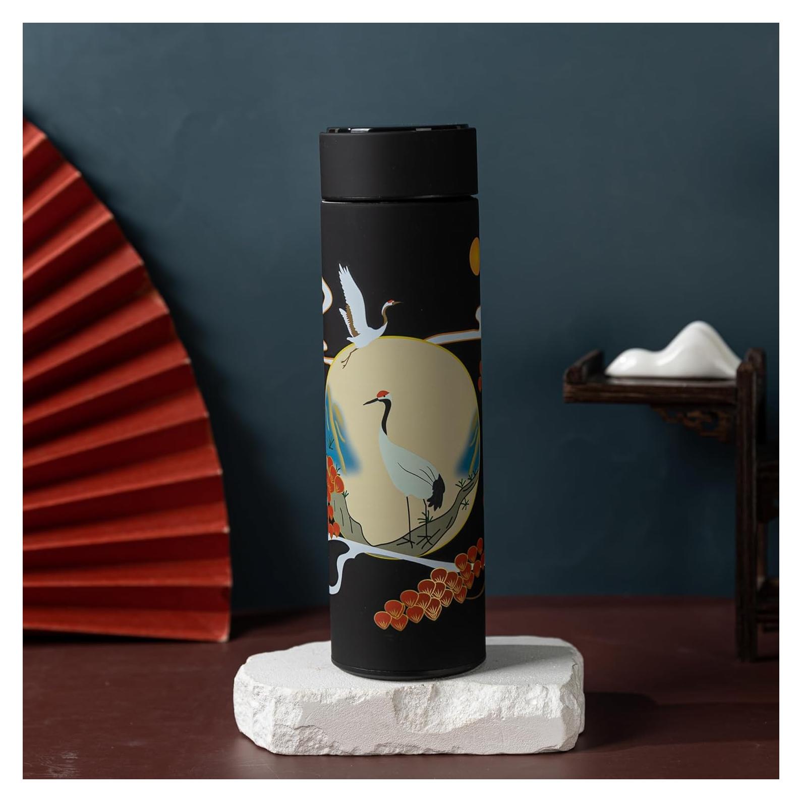 Termo de viaje THY COLLECTIBLES 0.5 L con colador chino negro