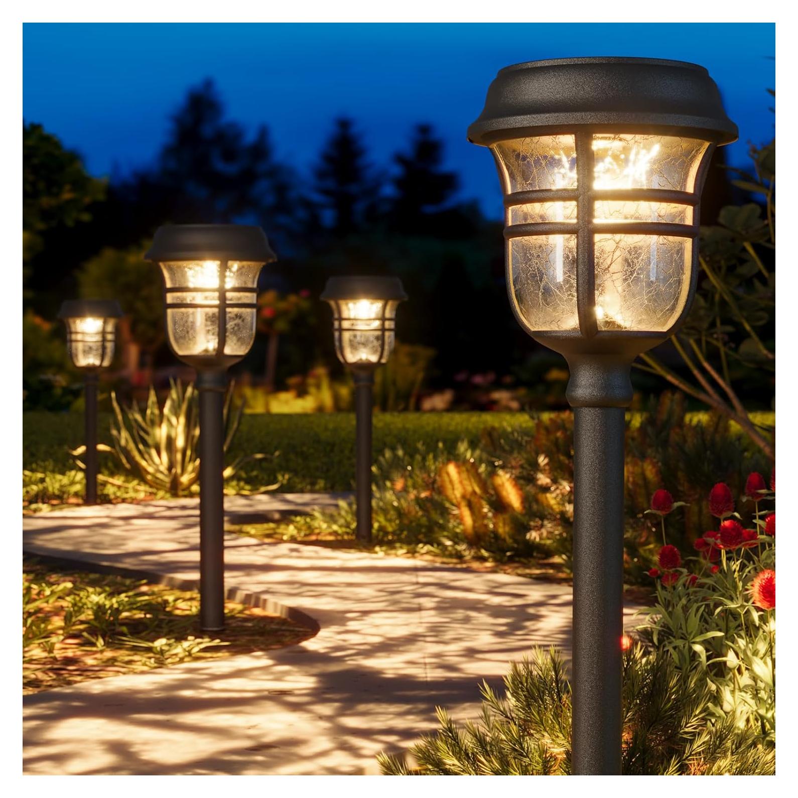 Luces de Camino Solares XMCOSY+ Paquete de 6 IP65 RGB y Blanco Cálido