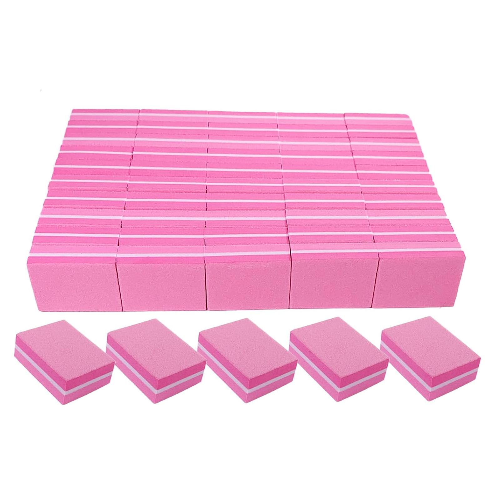 Bloques de Pulido de Uñas AhaTopia 50 Pcs 180/240 Grano Rosa