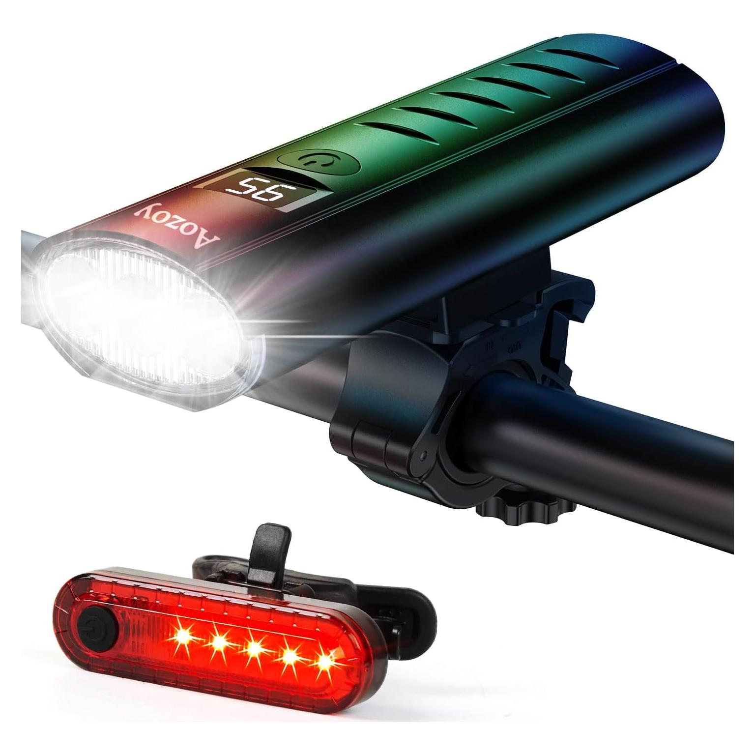 Juego de luces para bicicleta AOZOY QB210-G 5400mAh 1600 lúmenes