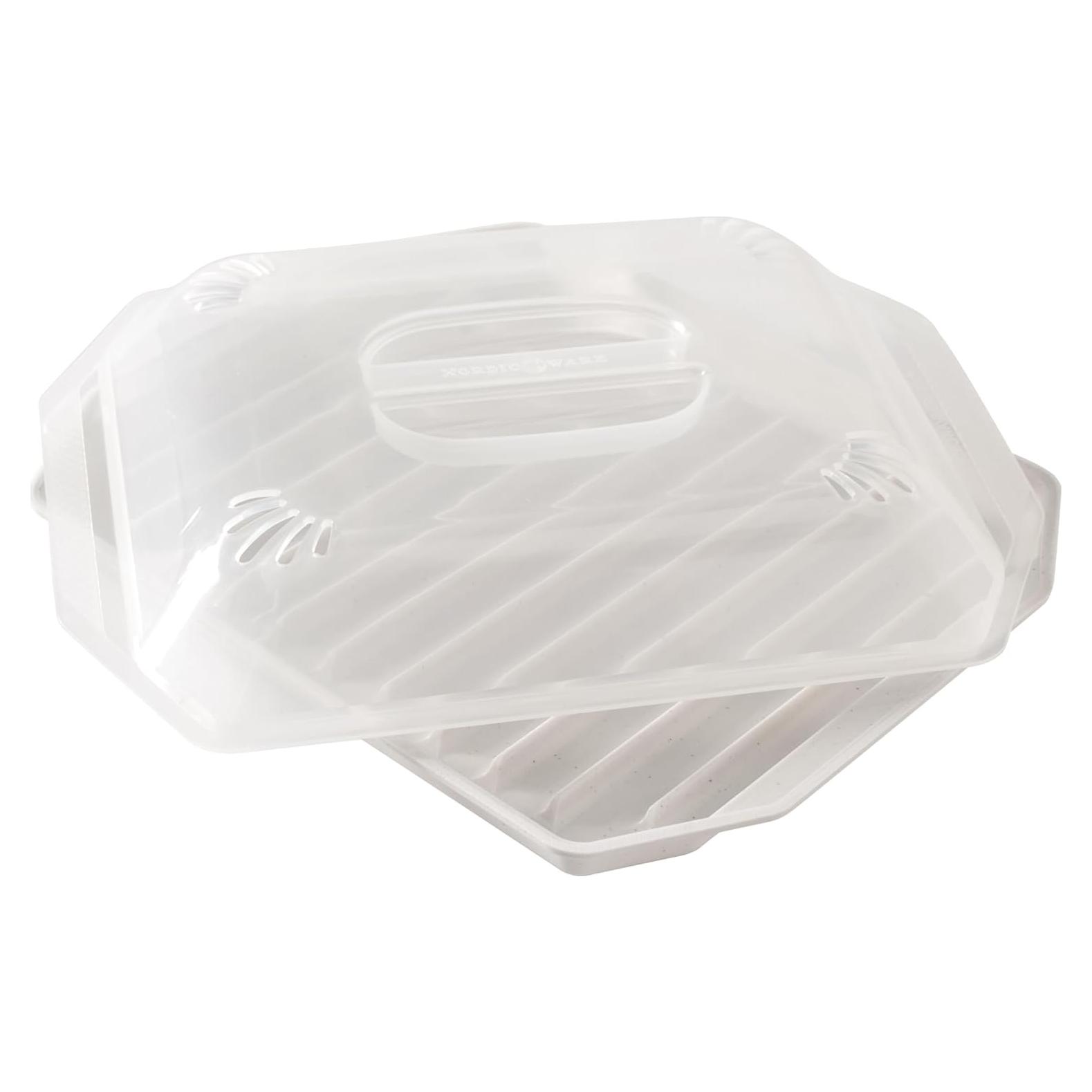 Bandeja para Bacon Nordic Ware con Tapa - 26x20 cm