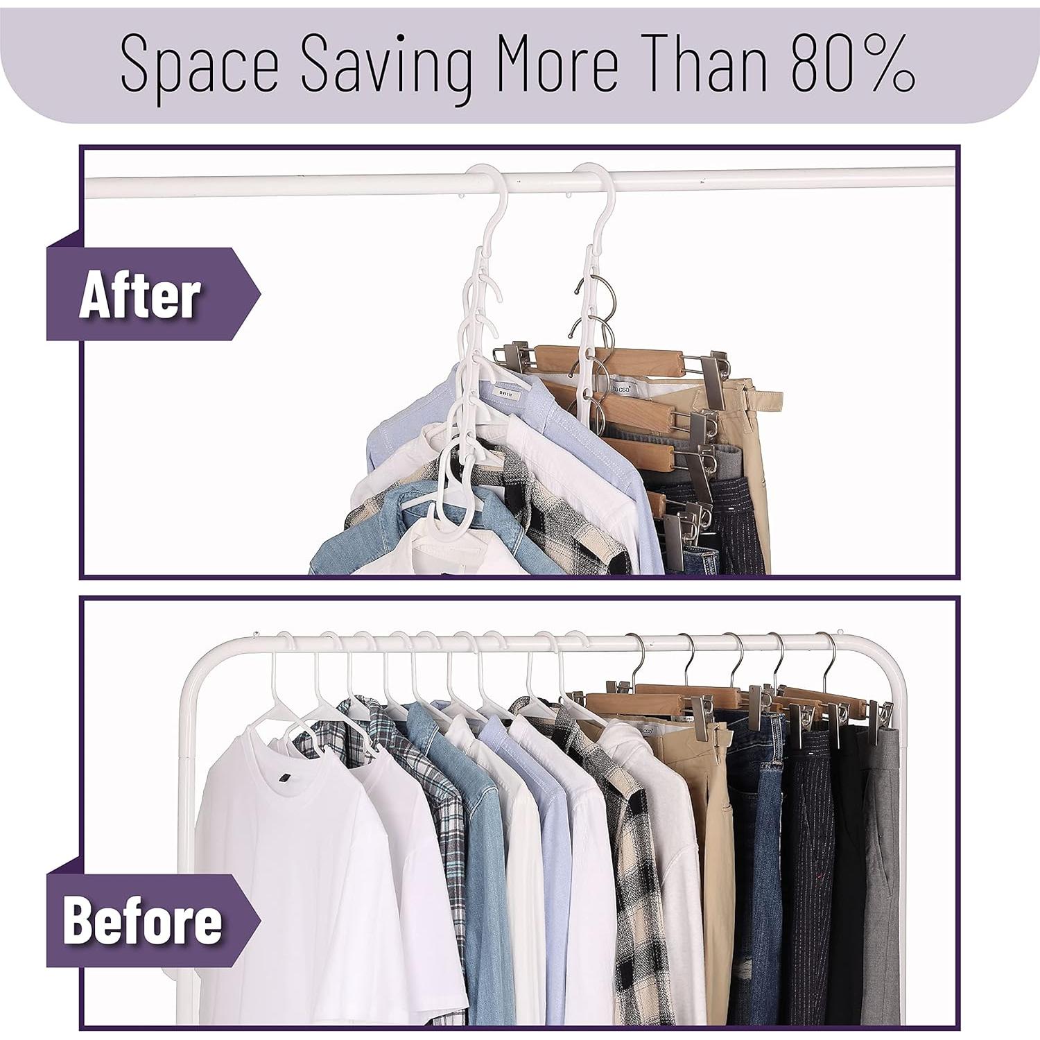 Perchas Ahorra Espacio Mr. Pen 16 Pcs Blanco 360°