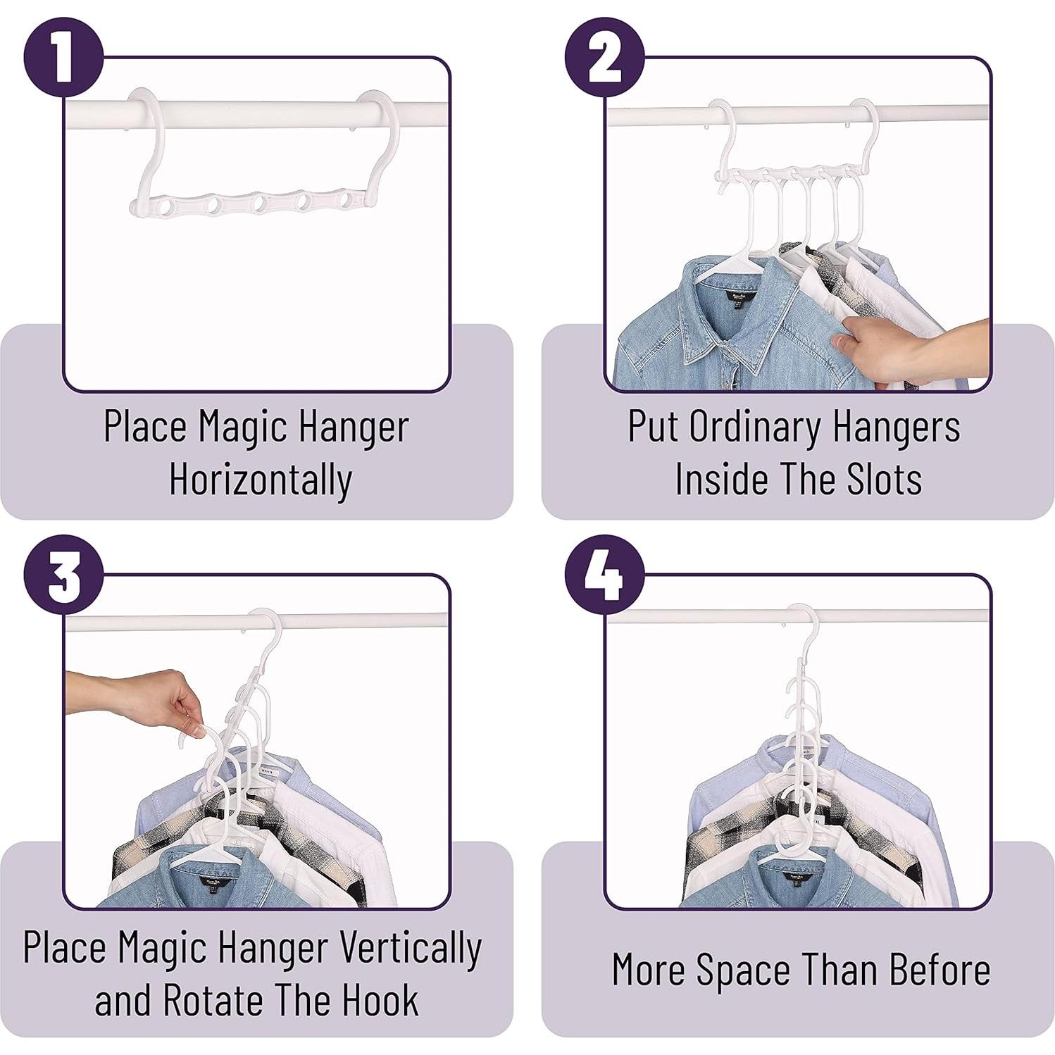 Perchas Ahorra Espacio Mr. Pen 16 Pcs Blanco 360°