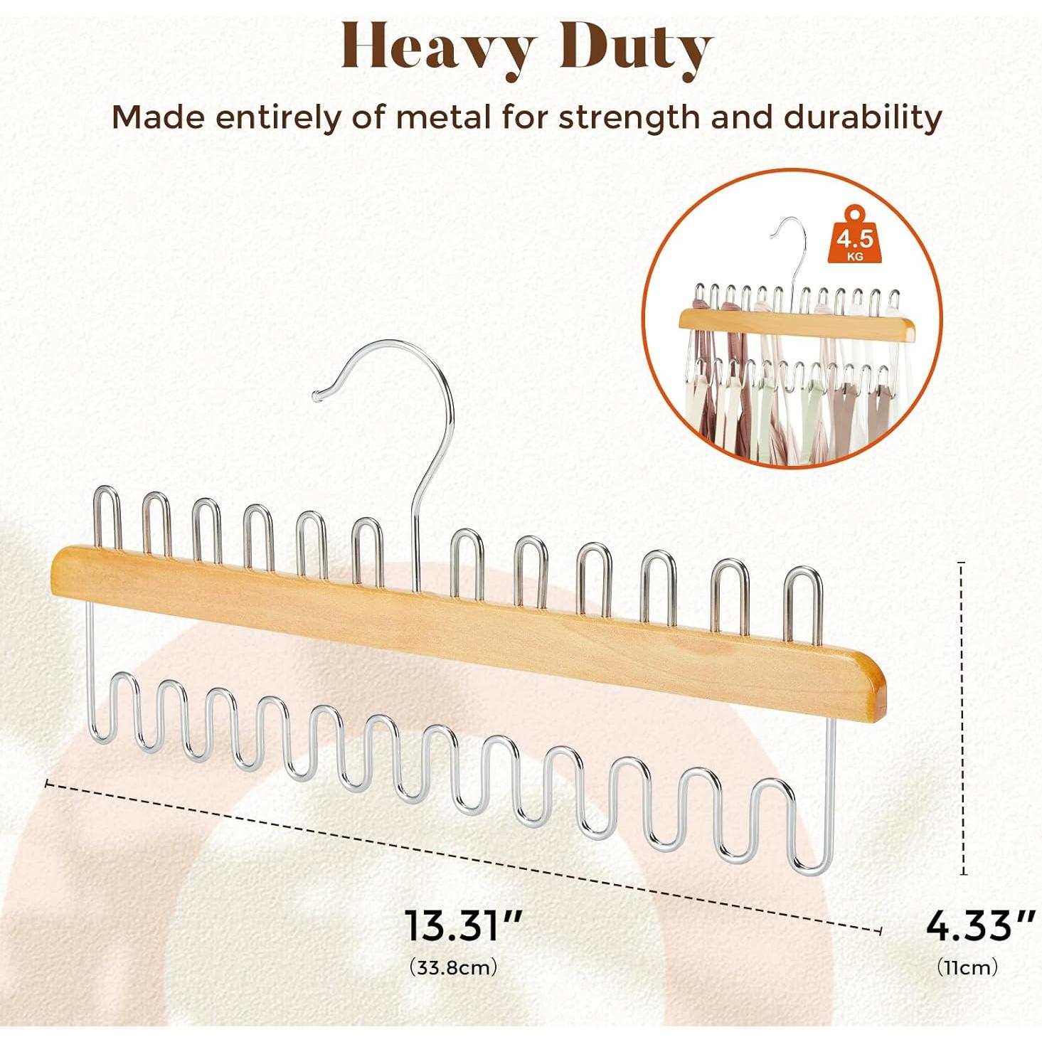 Percha Organizadora de Closet HOUSE DAY - 24 Ganchos, Madera y Metal