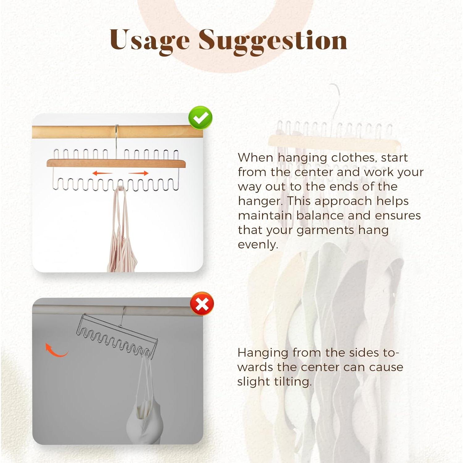 Percha Organizadora de Closet HOUSE DAY - 24 Ganchos, Madera y Metal