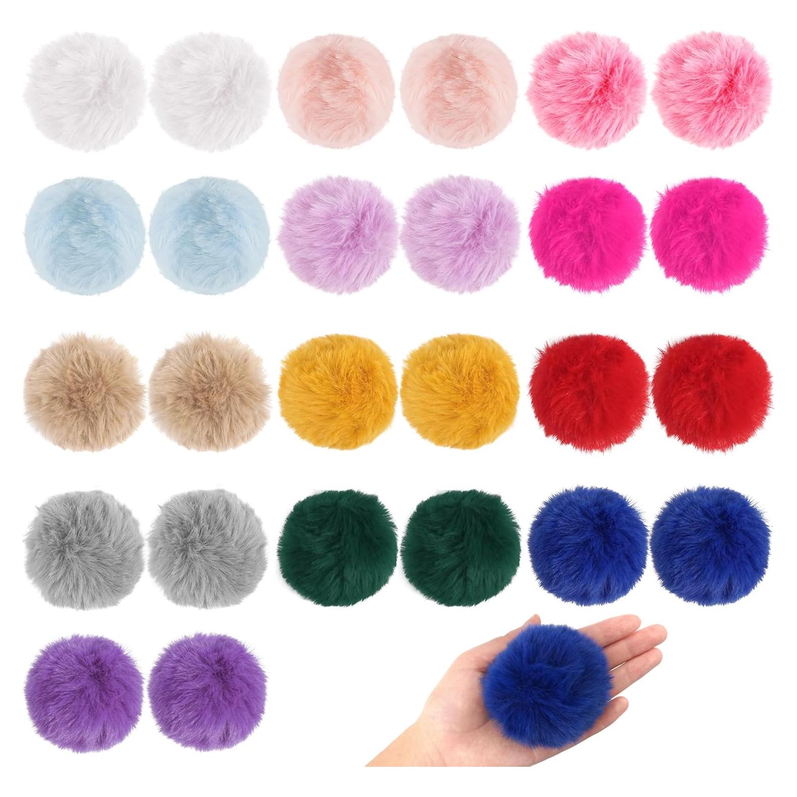 26 Pompones de Piel Sintética BBGifts 8.1 cm para Manualidades