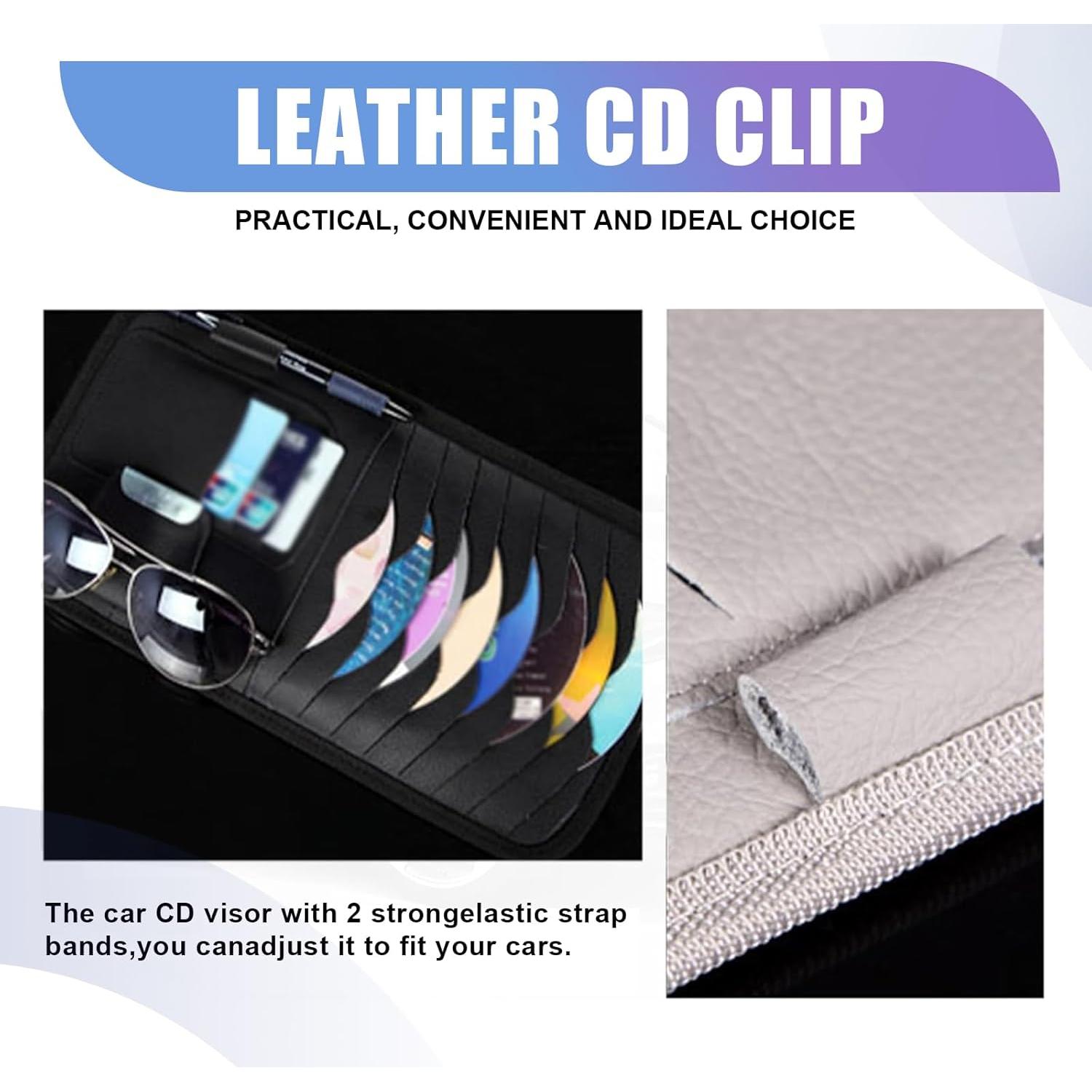 Organizador de Visera de Coche Yumfugu Beige para CD y Gafas