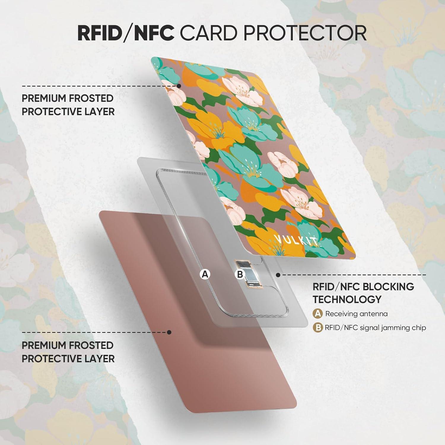 Tarjetas Bloqueadoras RFID VULKIT 2 Piezas Diseño Floral