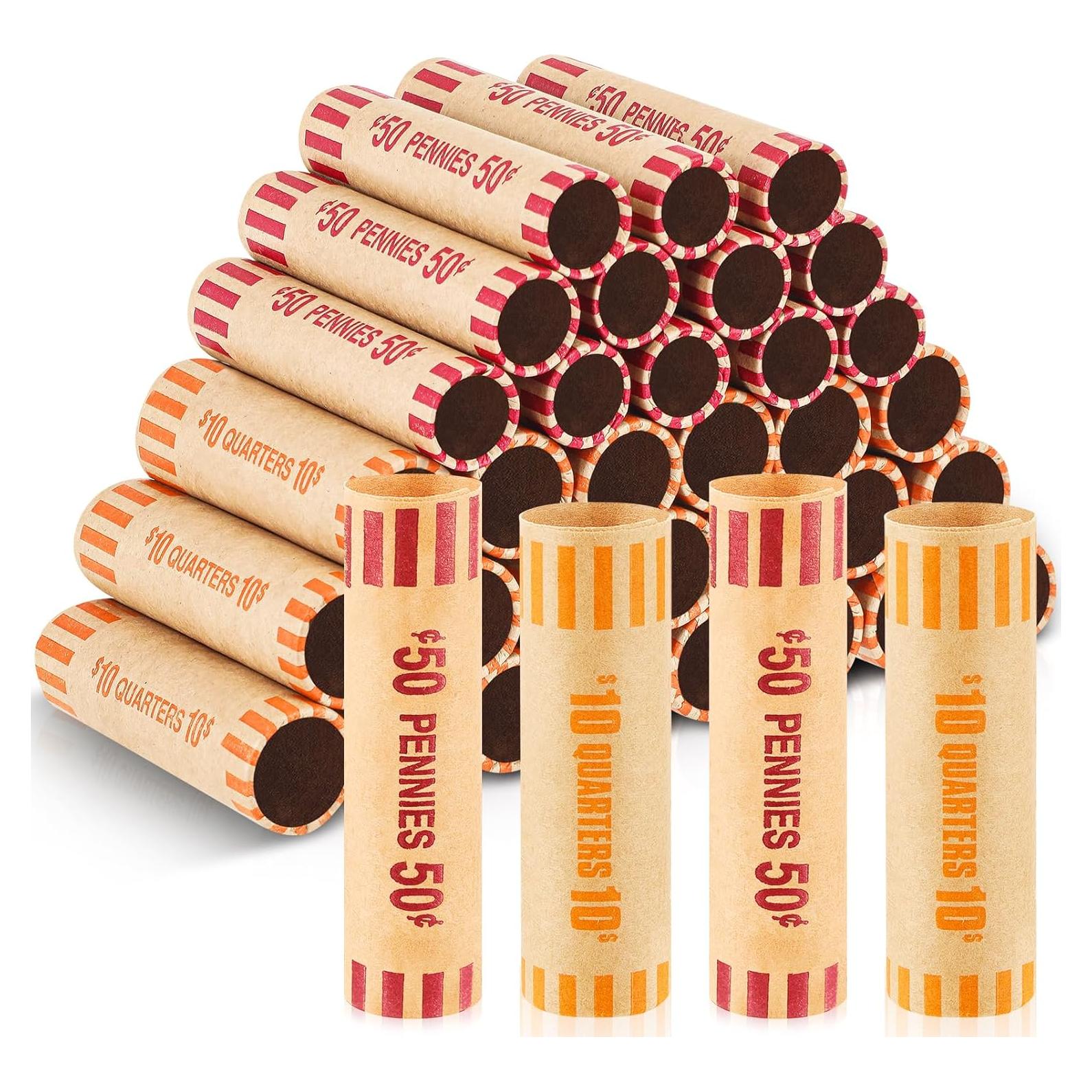 Rollos de Papel para Monedas Outus 192 Piezas Coloridos