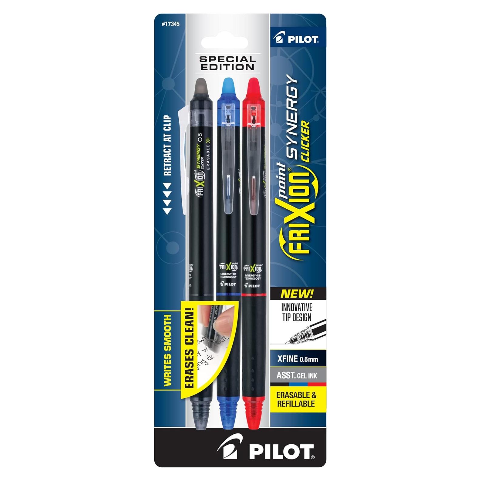 Bolígrafos Borrables Pilot FriXion Synergy 0.5 mm - Paquete de 3