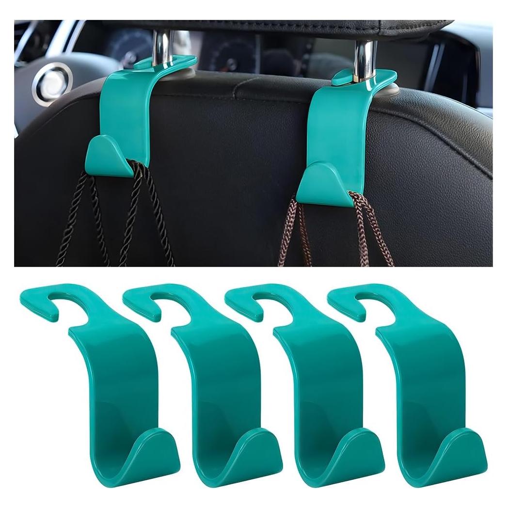 Gancho de Respaldo de Asiento de Coche Hanemia 4PCS Cian