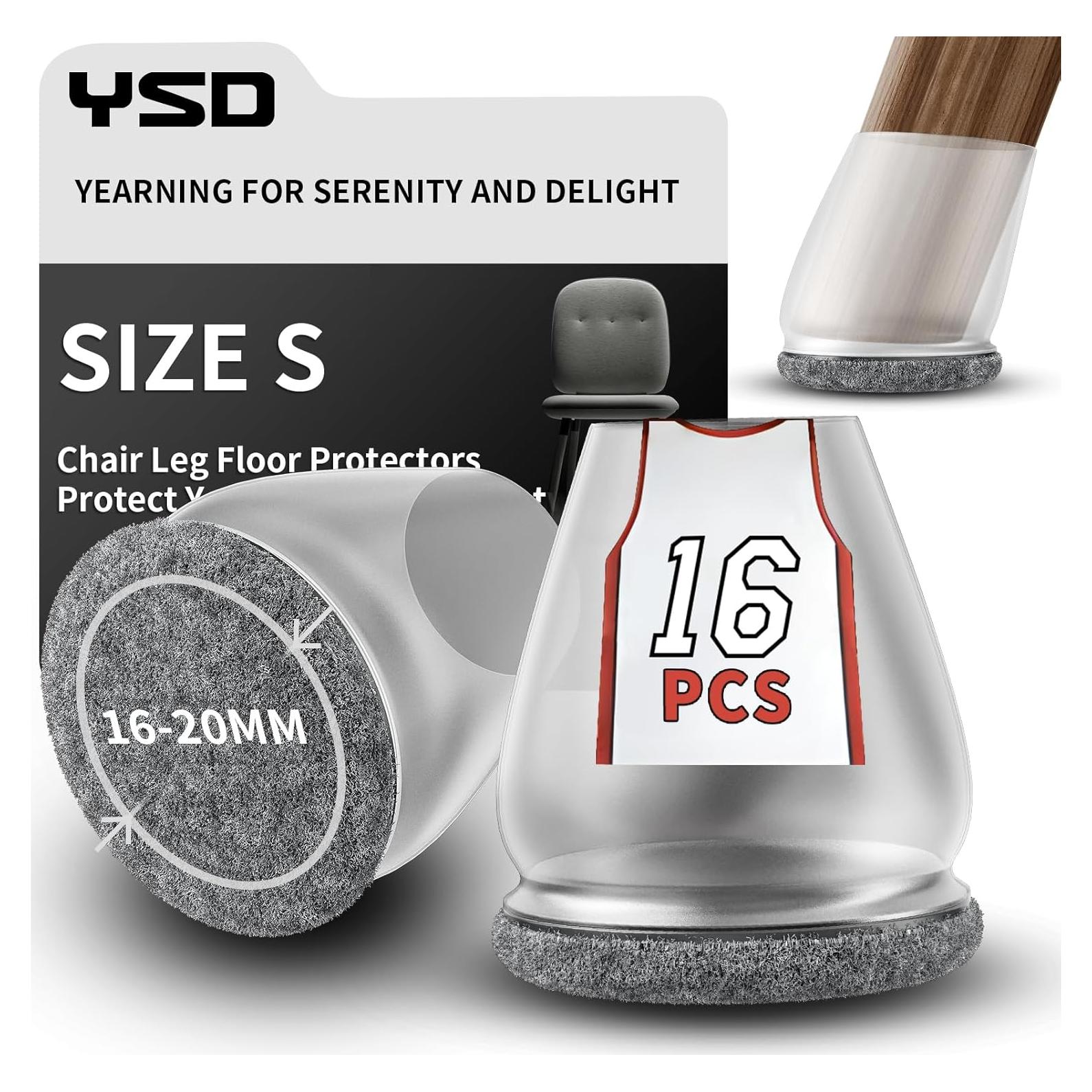 YSD 16PCS Protectores de Suelo para Patas de Silla Redonda