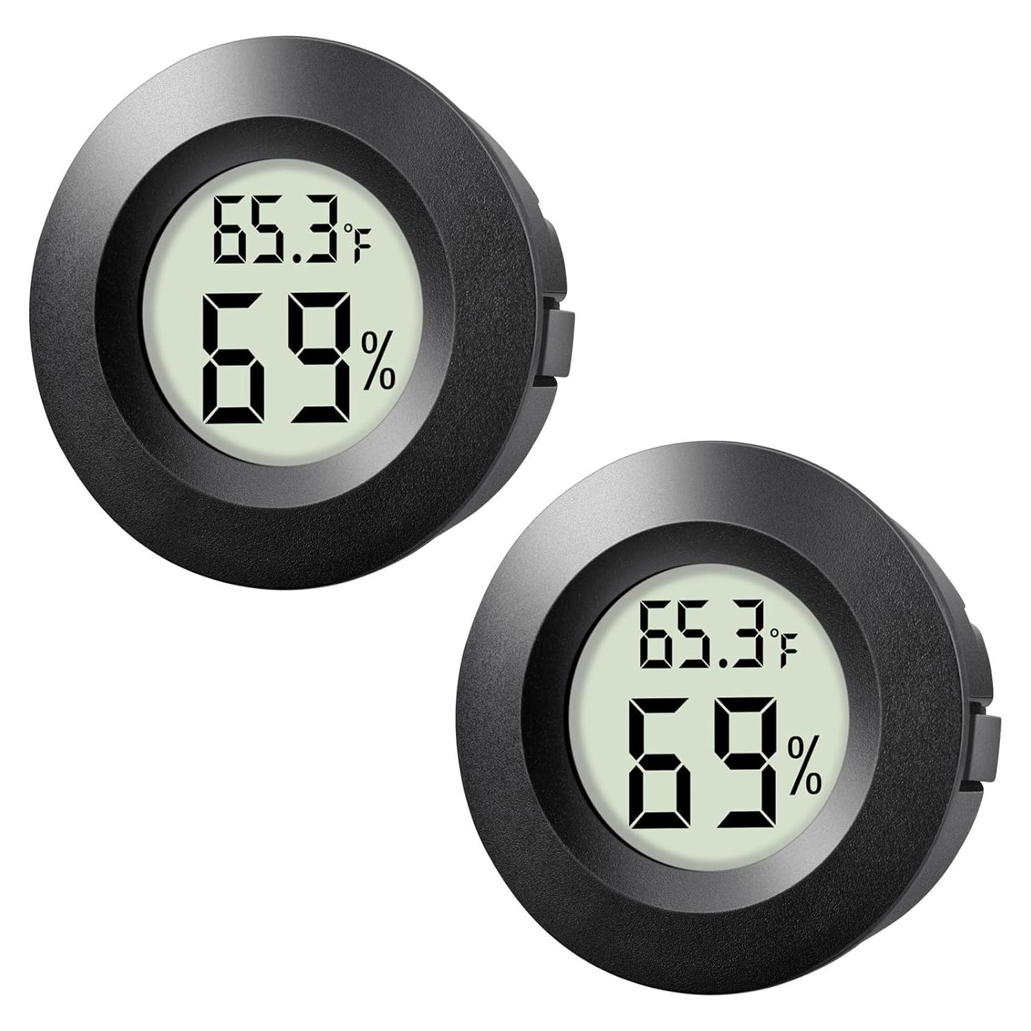 Paquete de 2 Mini Higrómetro Termómetro Digital Wwhako 4.5cm