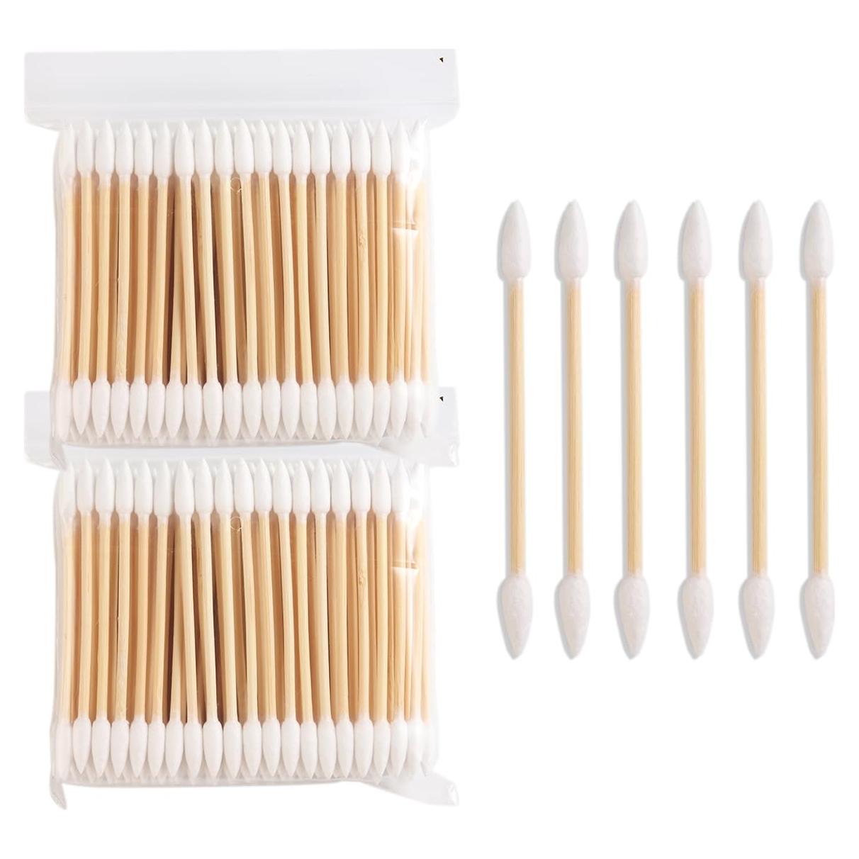 200 Hisopos de Algodón Punta Precisa Sotong 7.5cm Doble Cabeza