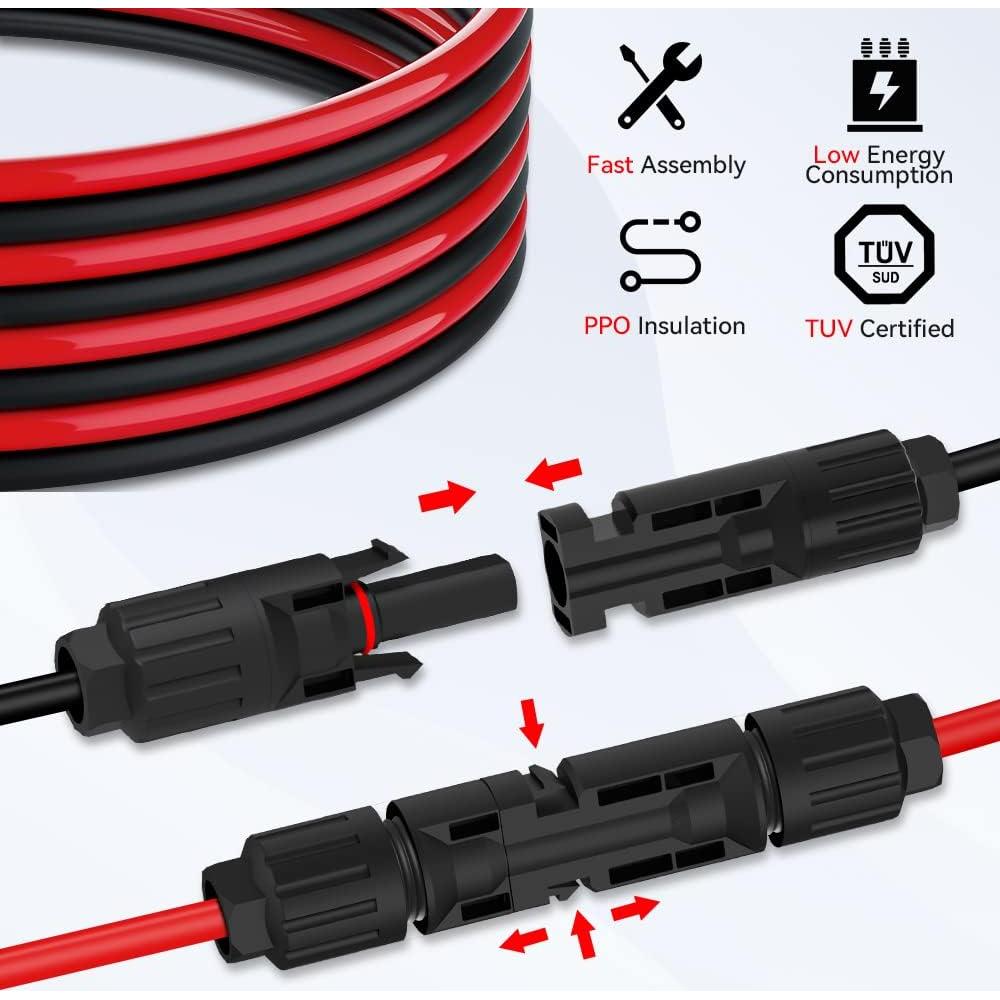Cable de Extensión Solar ELECTOP 3m 10AWG con Conectores