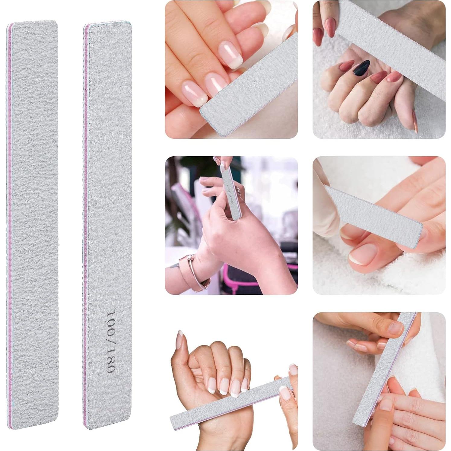 25 Limas de Uñas Acrílicas y 50 Bloques de Pulido Tbestmax