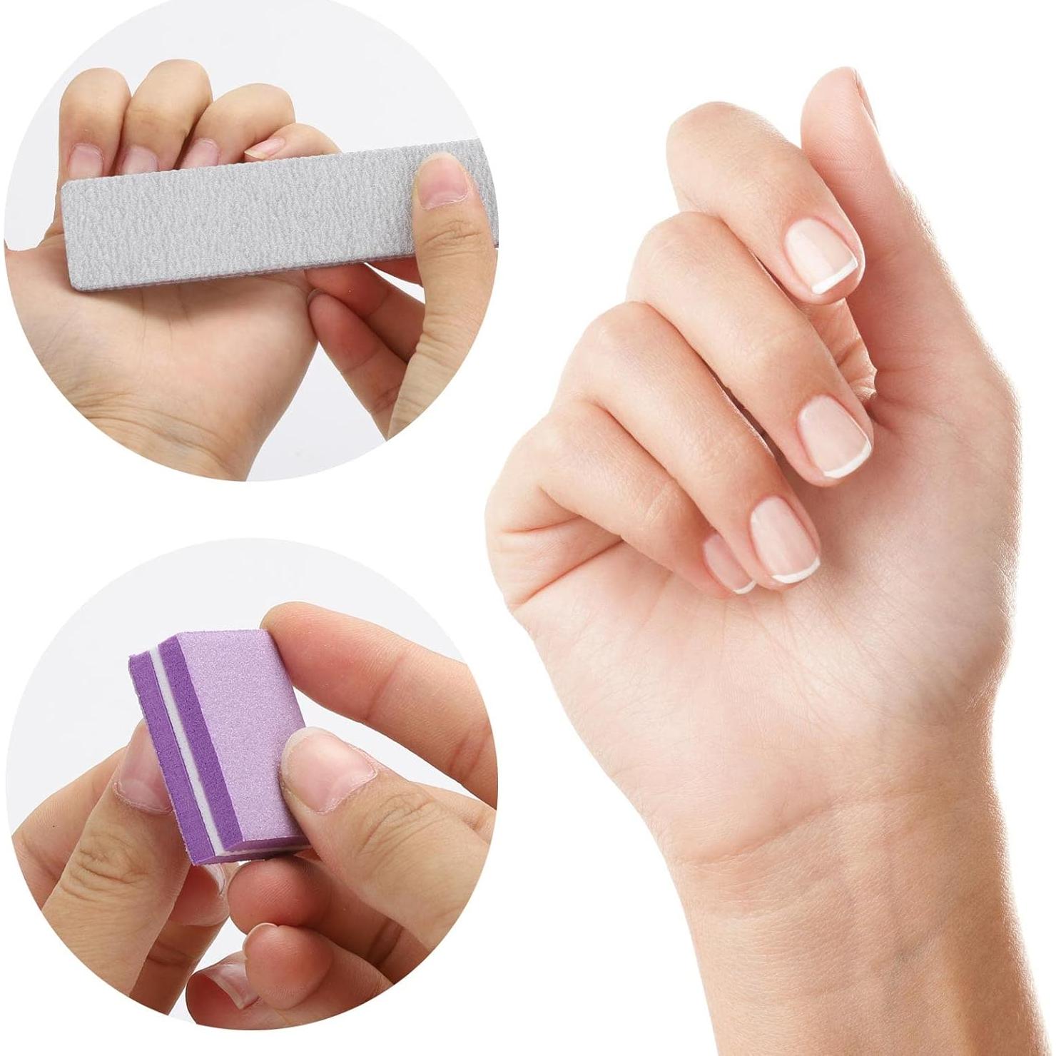 25 Limas de Uñas Acrílicas y 50 Bloques de Pulido Tbestmax