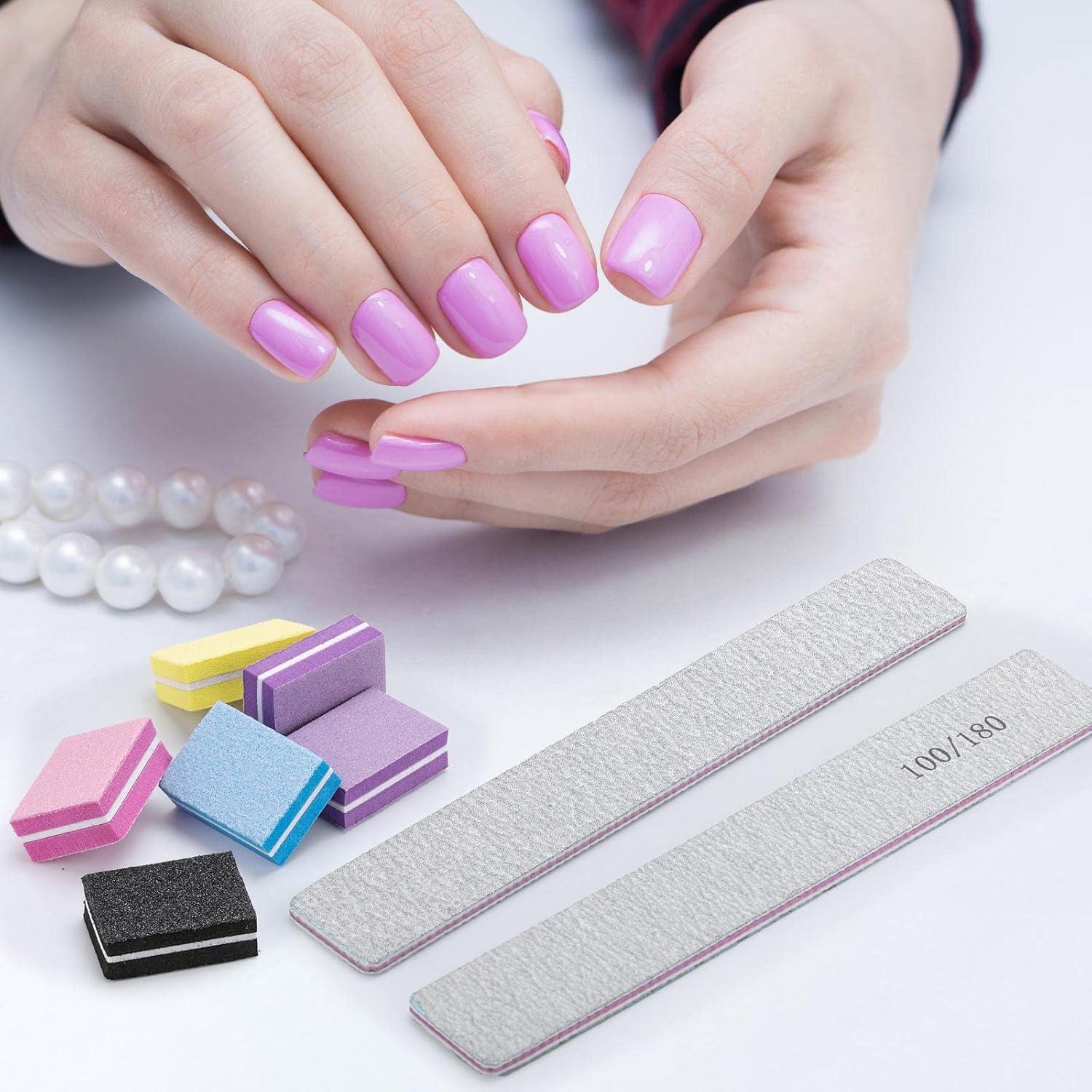 25 Limas de Uñas Acrílicas y 50 Bloques de Pulido Tbestmax