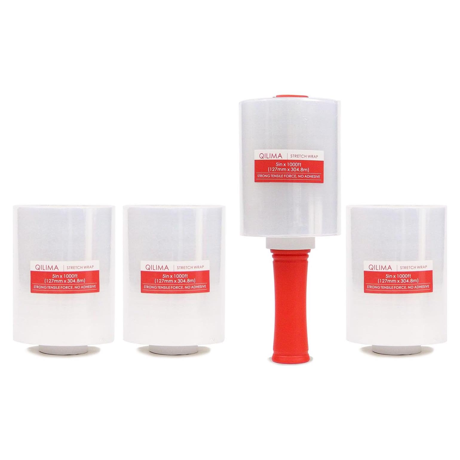 Película Estirable Industrial QILIMA 80 Gauge 4 Rollos 5" x 304.8m