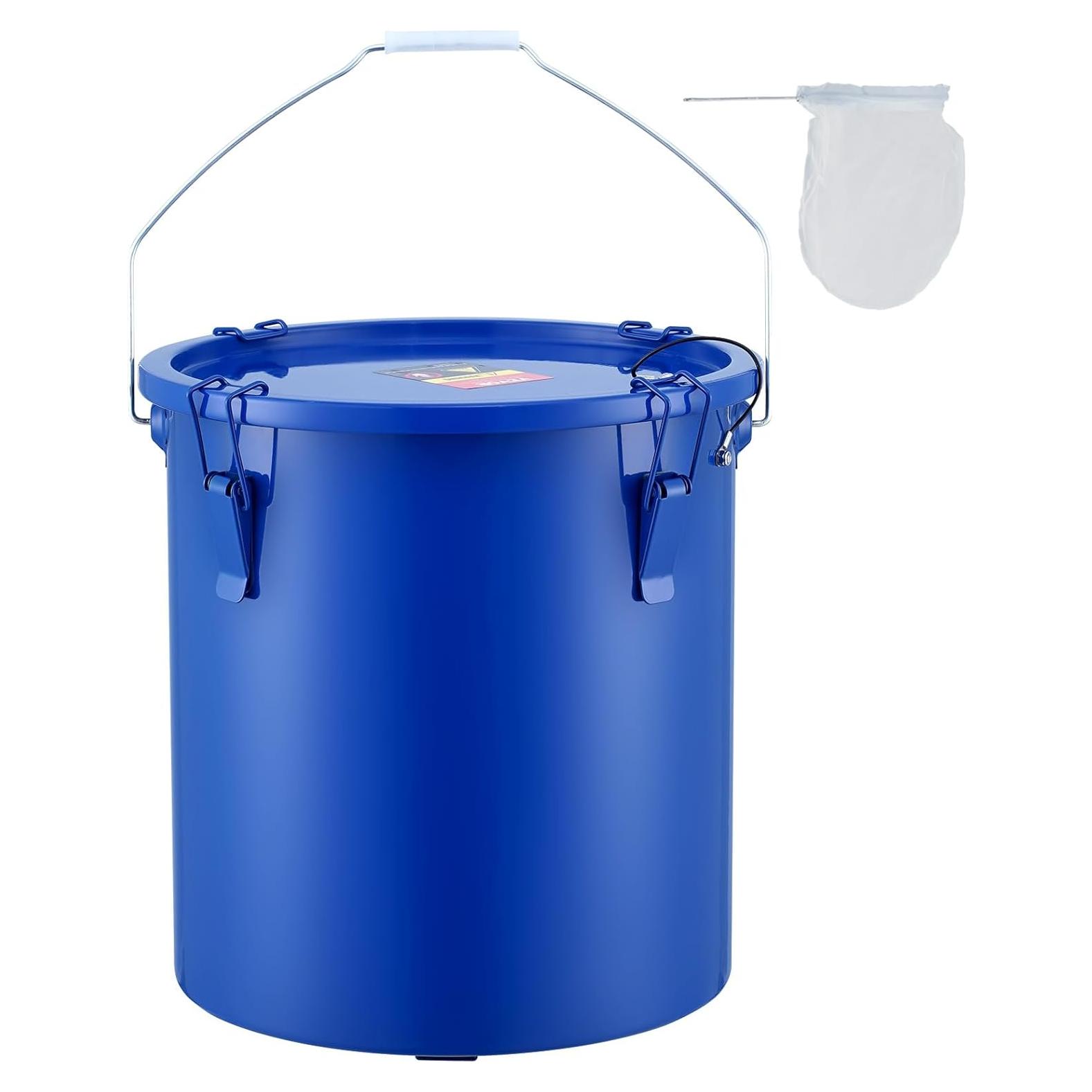 Cubo de Grasa VEVOR 6 Galones Acero al Carbono Azul