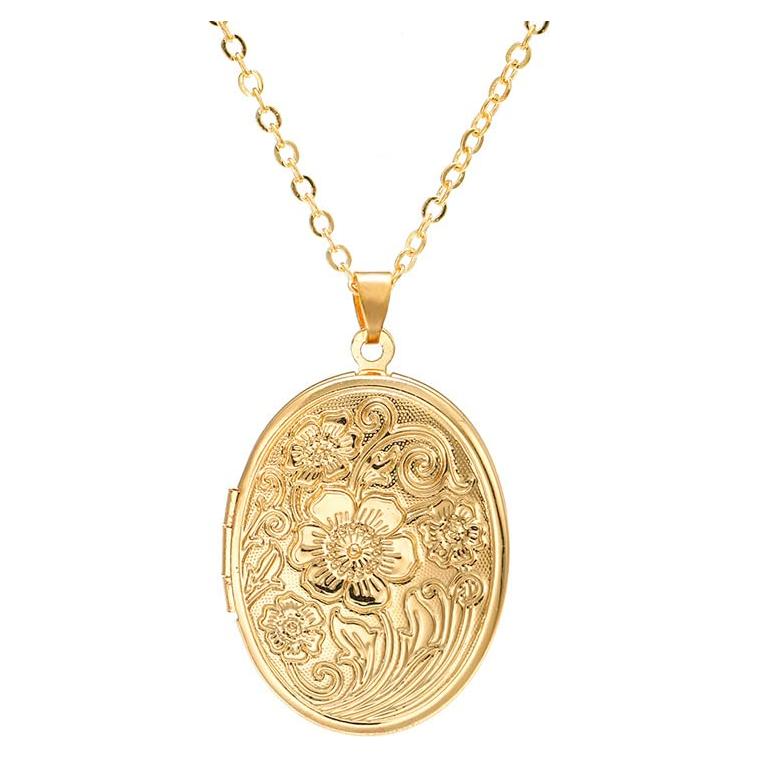 Collar Locket Dorado YALLNASL para Mujeres con Fotos 44.96 cm