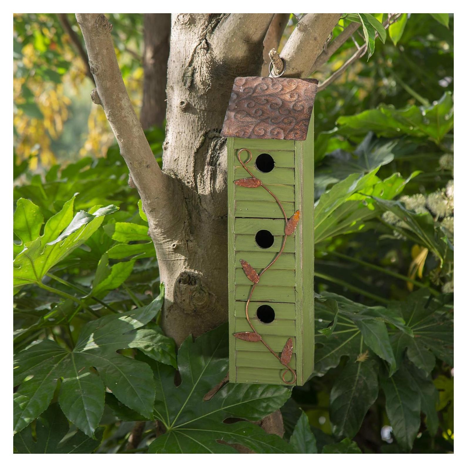 Casa de Aves Colgante Glitzhome Verde Envejecido 45.72cm