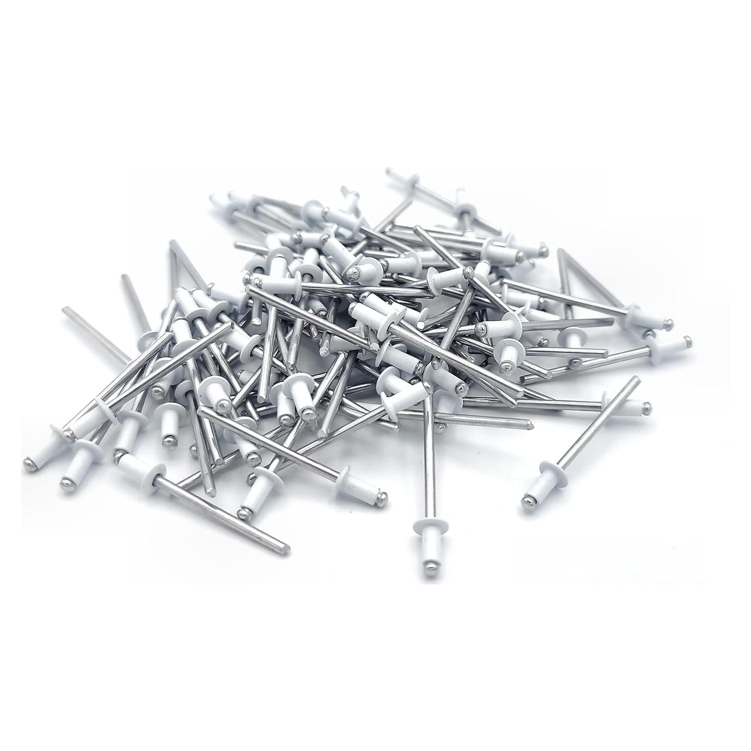 Rivetes de Aluminio Blanco Abierto Metal Magery 100 Unidades