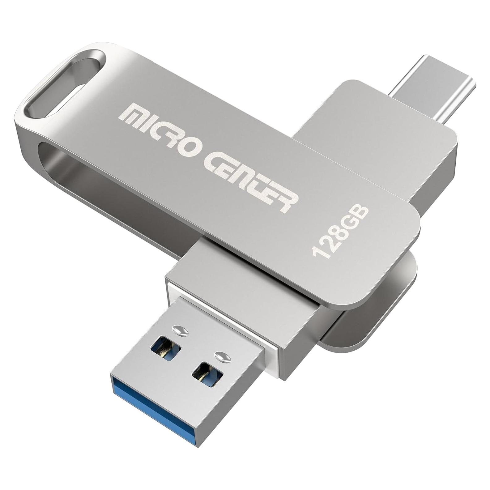 Unidad Flash USB 3.2 Micro Center 128GB Tipo-C y Tipo-A