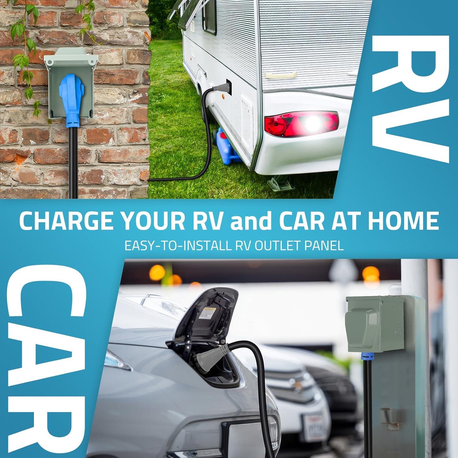 Caja de Salida de Energía RV PAULINN 30A Nema TT-30R Impermeable