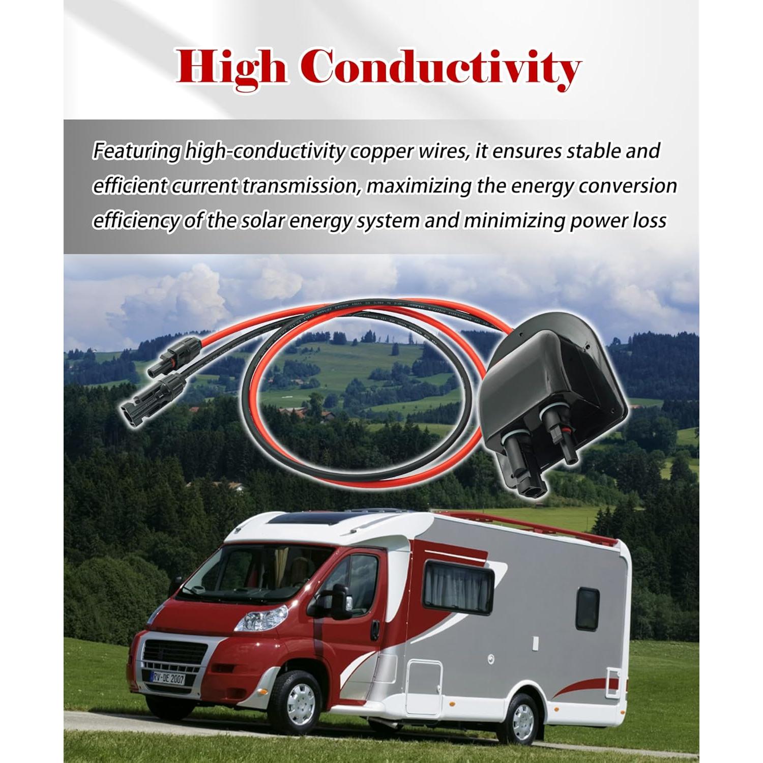 Cable Solar Extensión 0.91m Maigoo con Conectores MC4