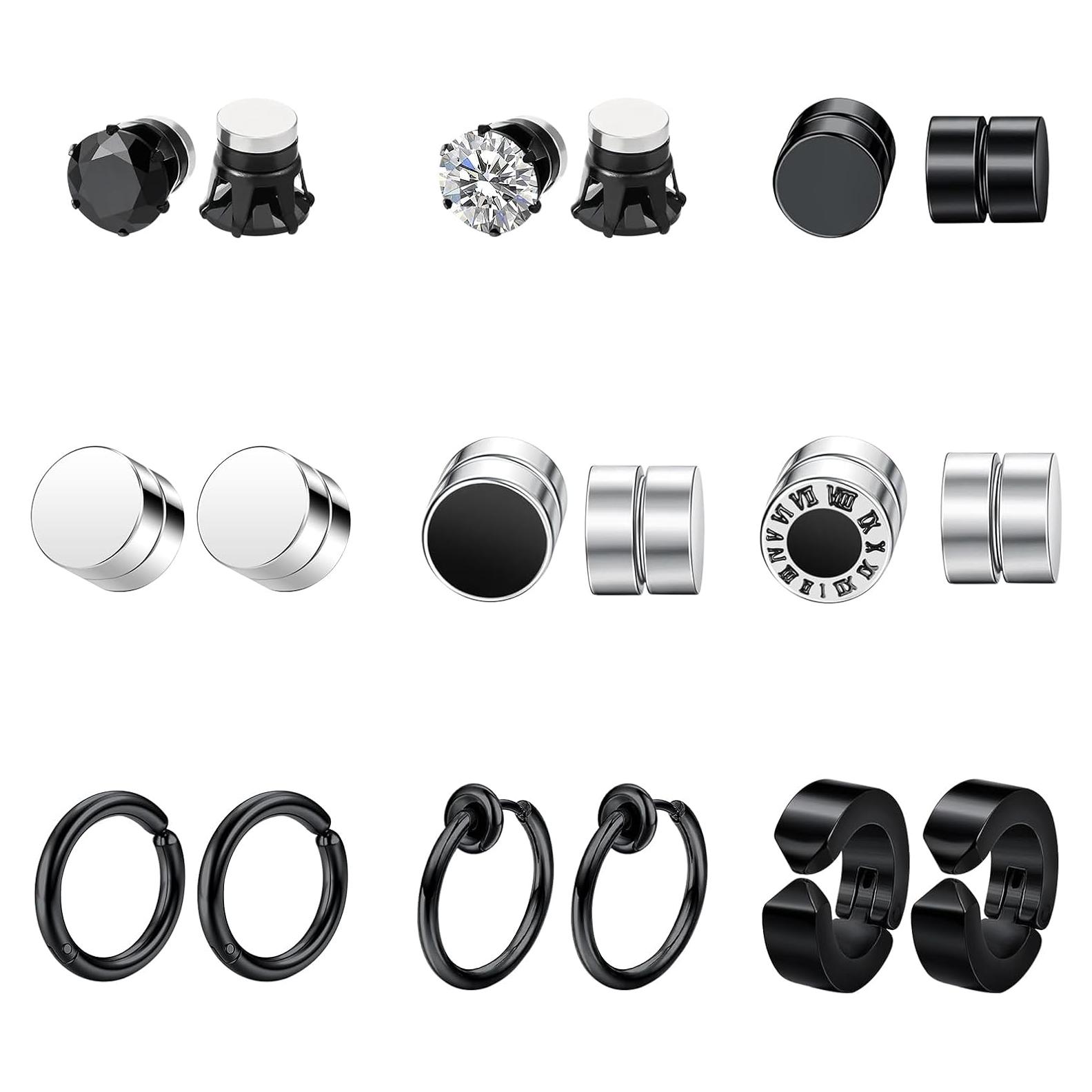 Pendientes Magnéticos No Perforantes Viking - 18PCS Acero Inoxidable