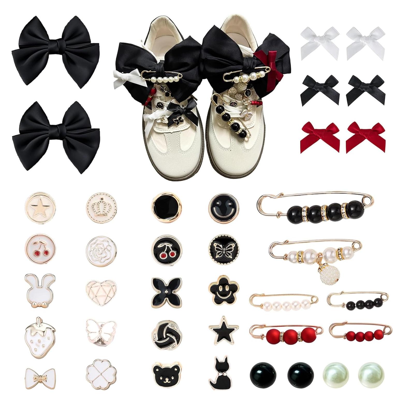 38 Encantos para Zapatos Lospfo - Decoración de Lazos de Satén