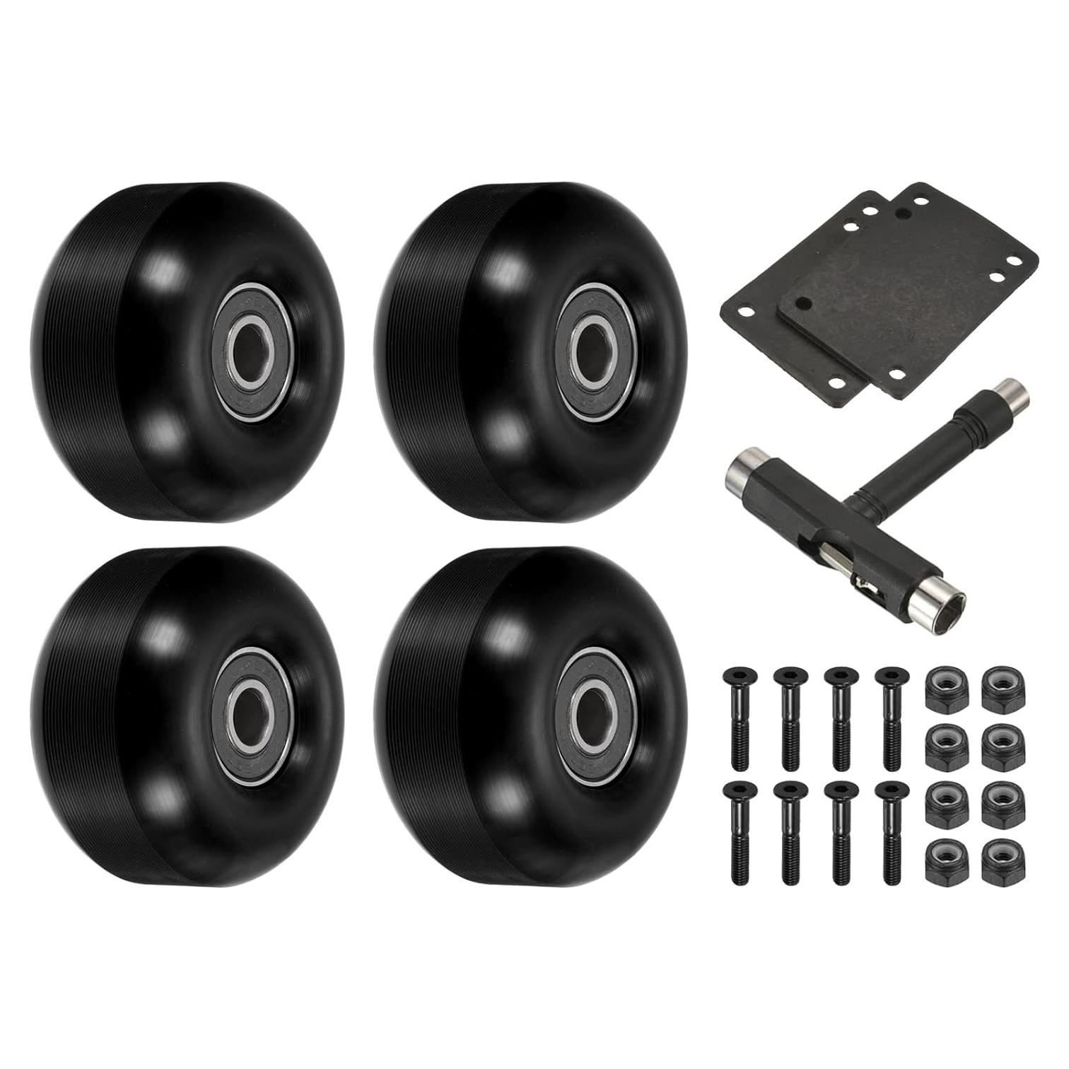 Ruedas de Skateboard PATIKIL 52mm 95A Negras - Paquete de 4