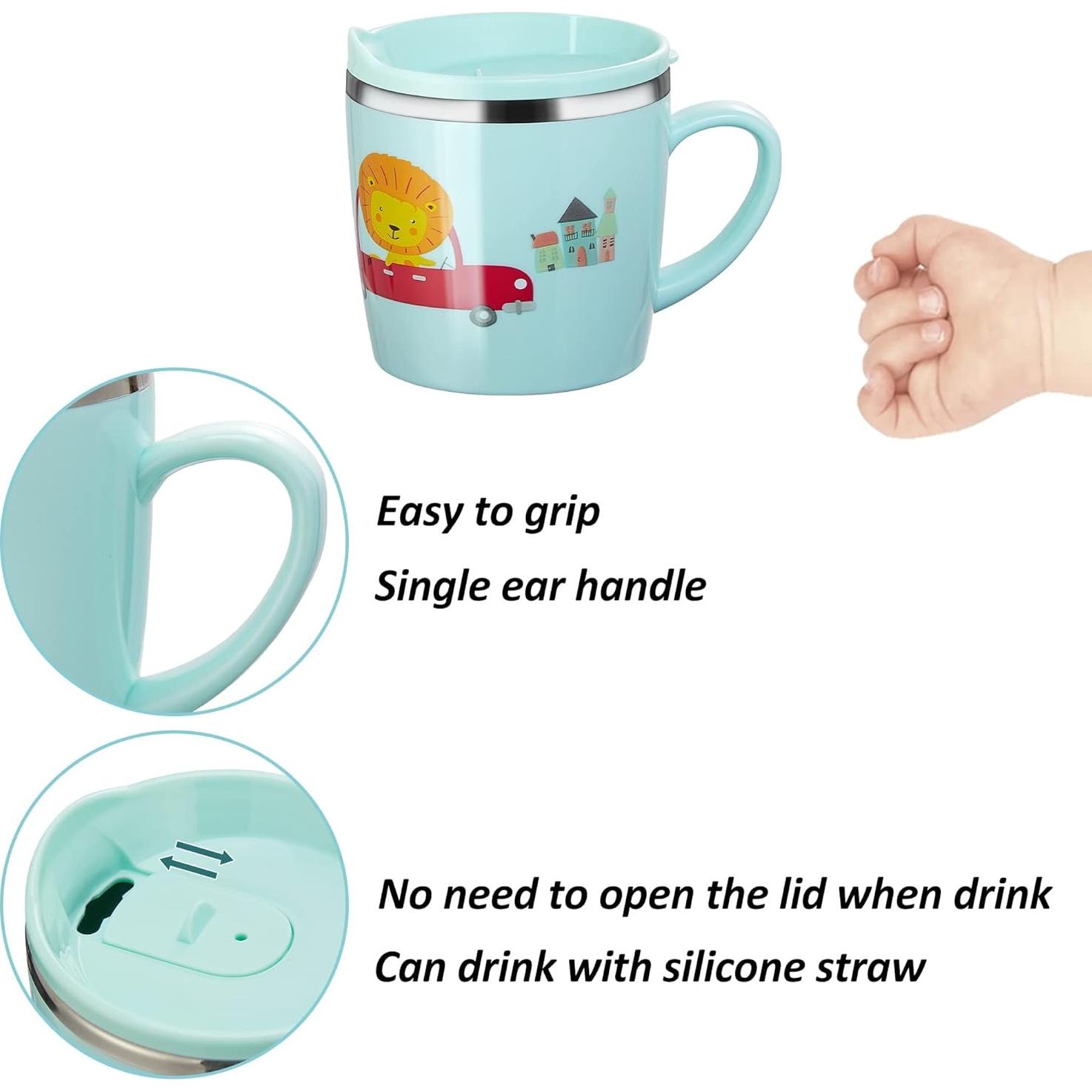 Taza Sippy Valueder Acero Inoxidable 198ml Azul Pavo Real