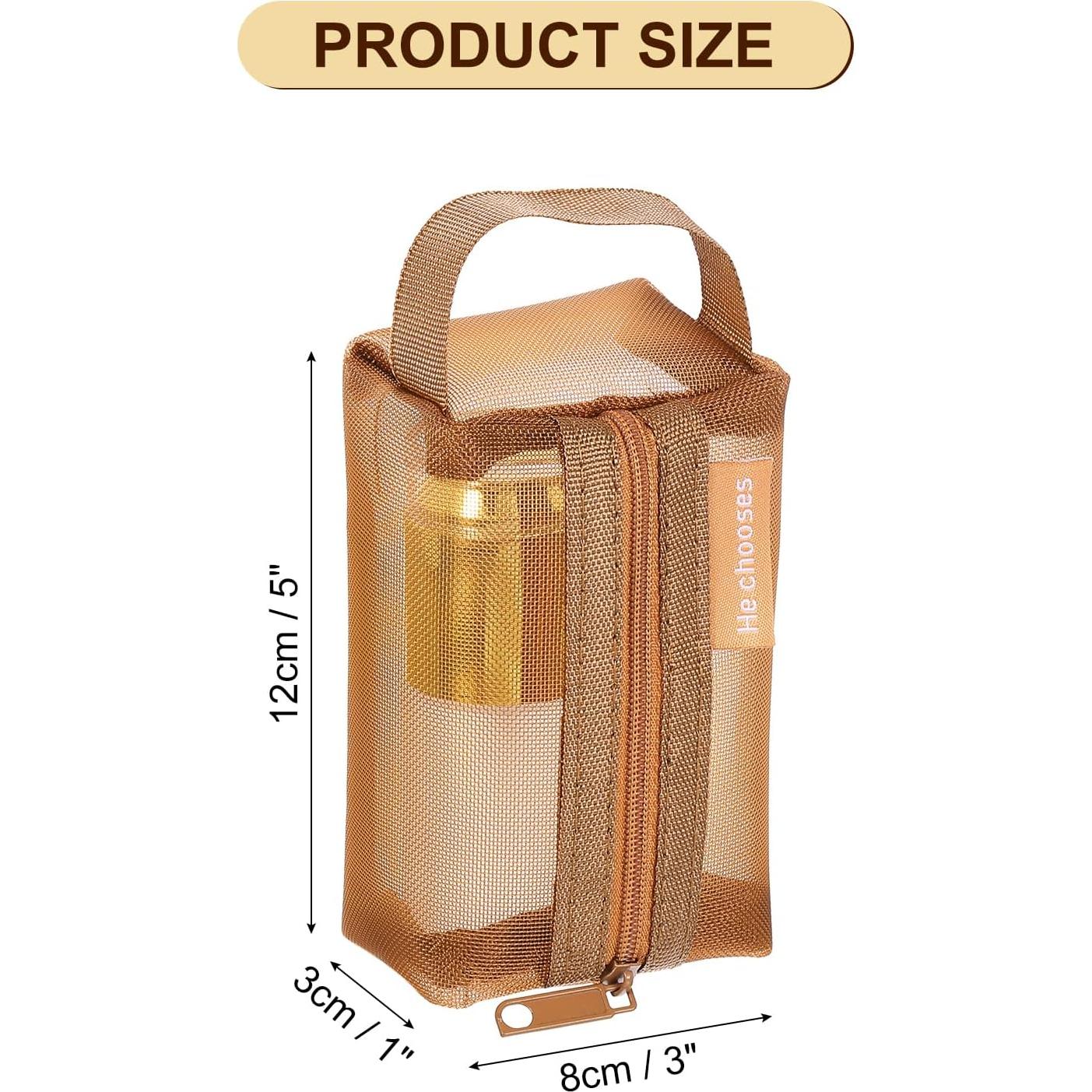 Bolsa de Malla con Cremallera uxcell 10.5x5x6 cm 3 Pcs Nylon