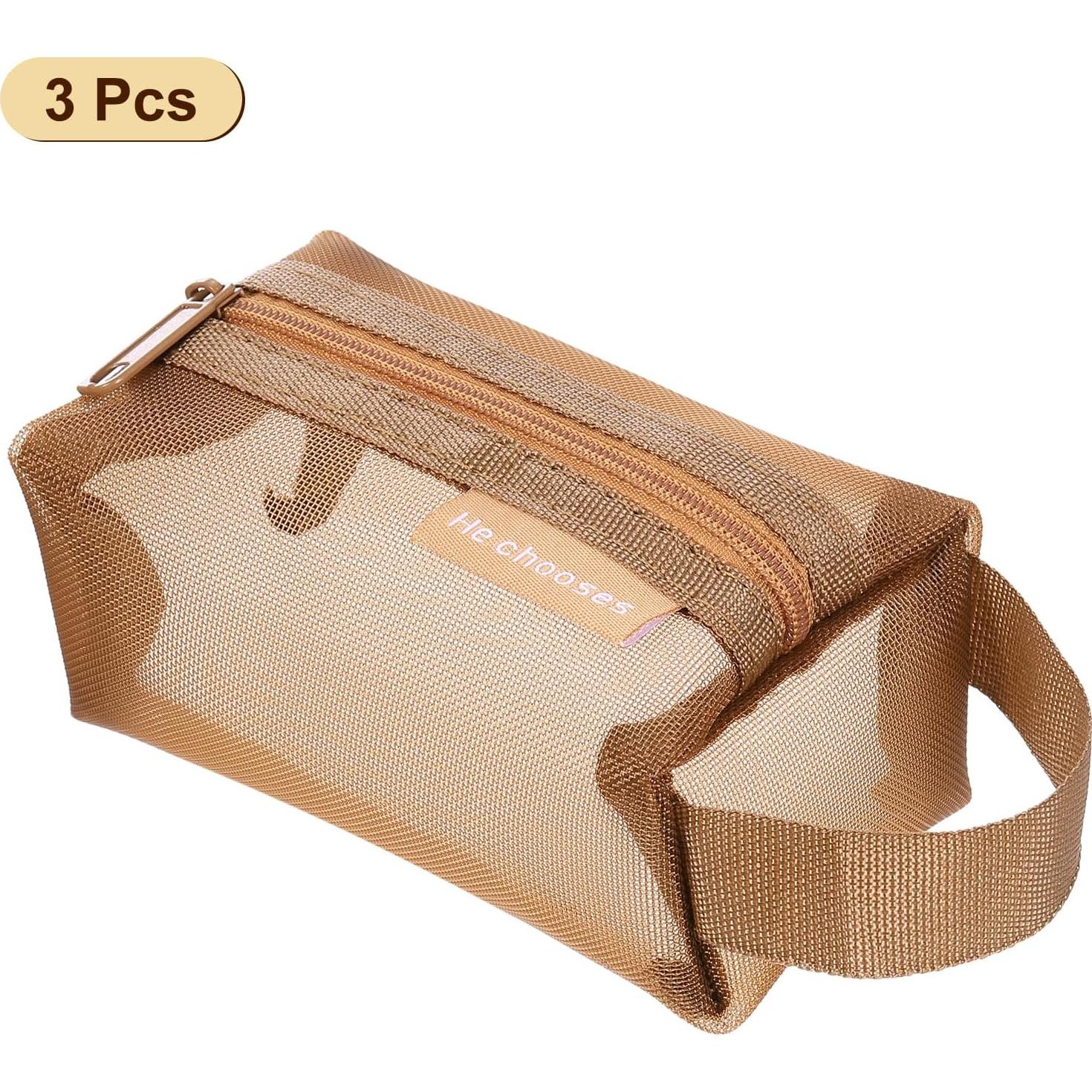 Bolsa de Malla con Cremallera uxcell 10.5x5x6 cm 3 Pcs Nylon