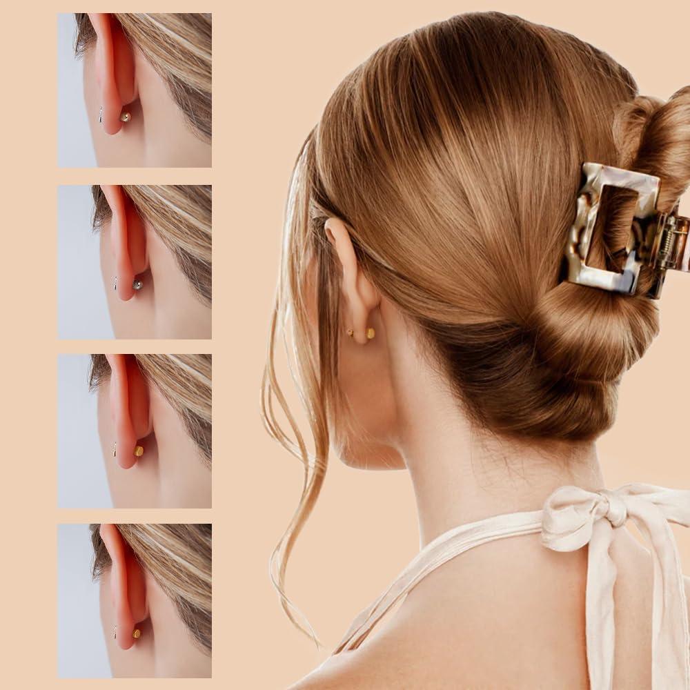 Respaldos de Aretes Planos AOEDEJ en Oro - 8 Pares